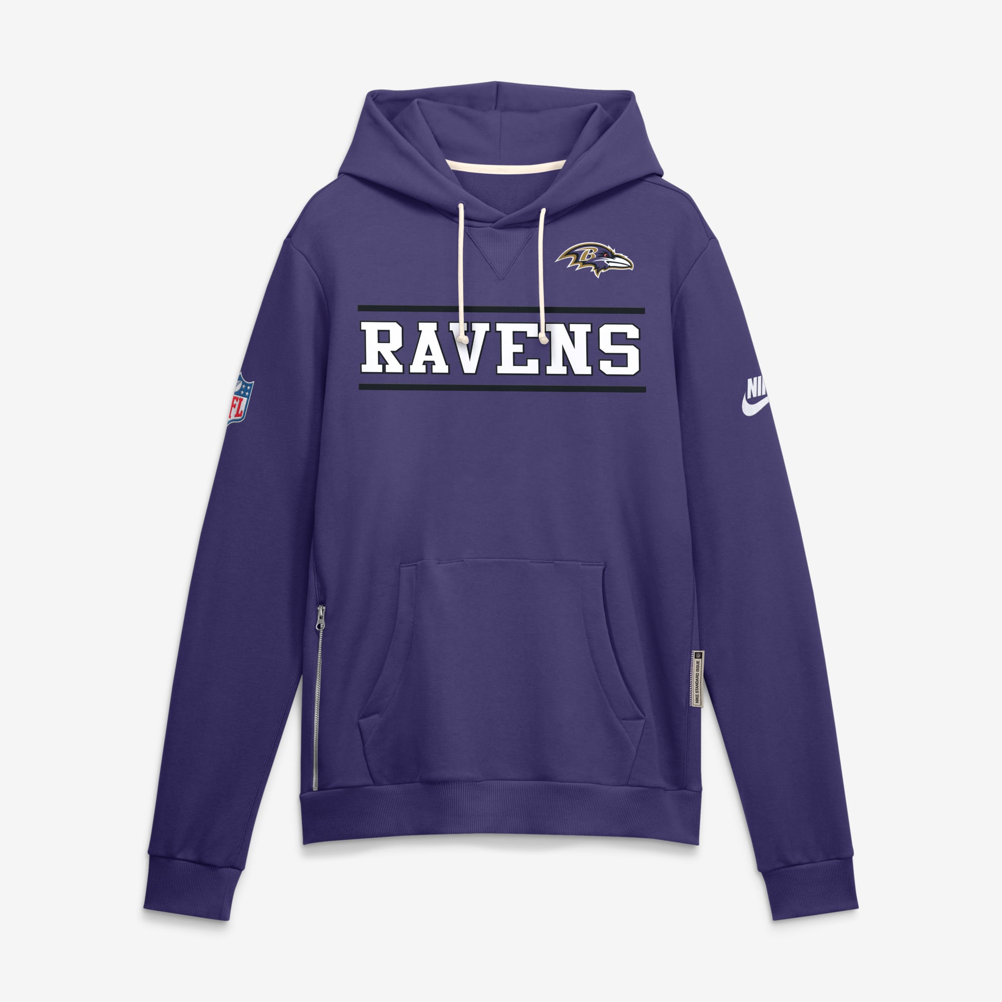 Men's Nike Purple Baltimore Ravens Standard Issue Replay Officials Alternate Dri-FIT Hoodie