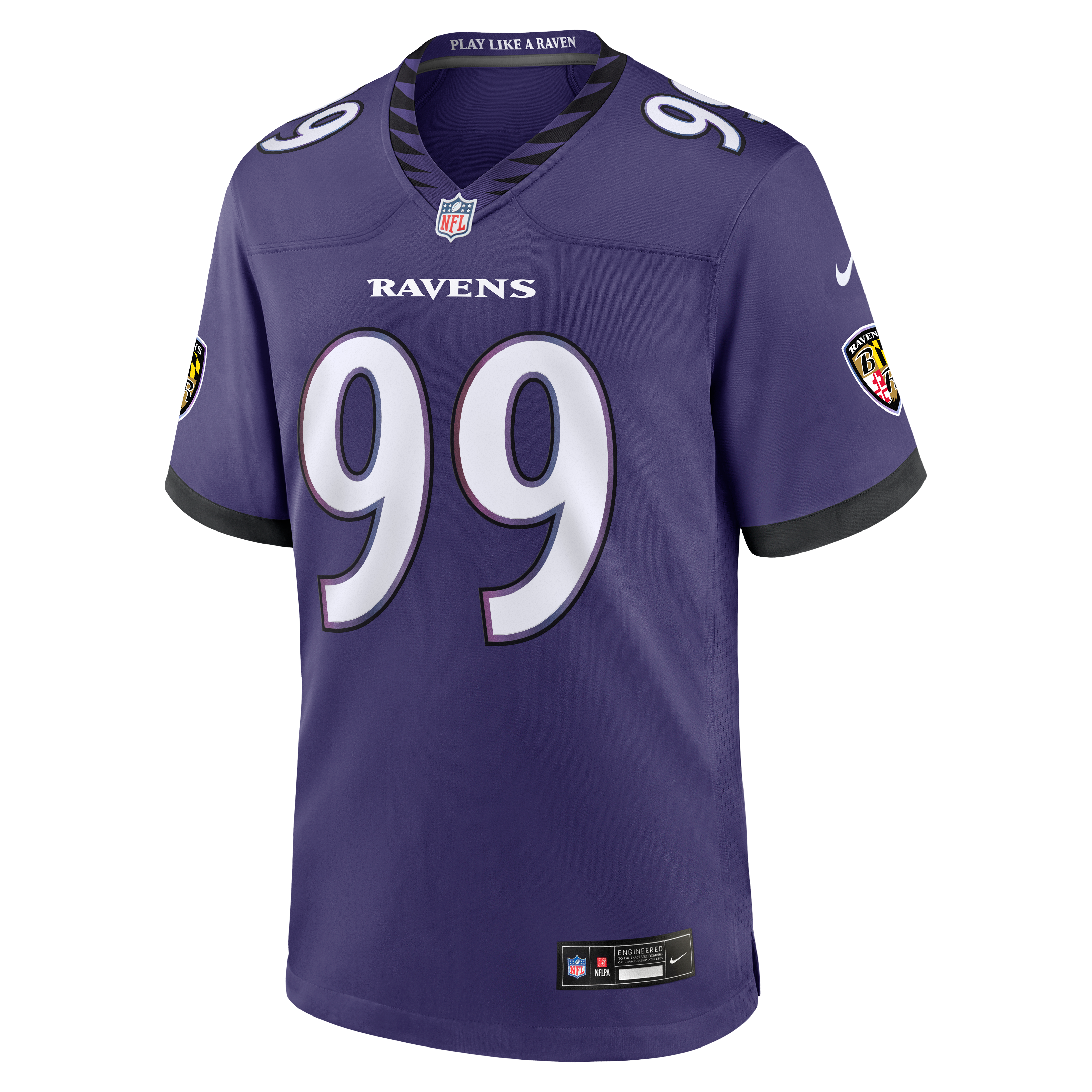 Men's Nike Rayshaun Benny Purple Baltimore Ravens Team Game Jersey