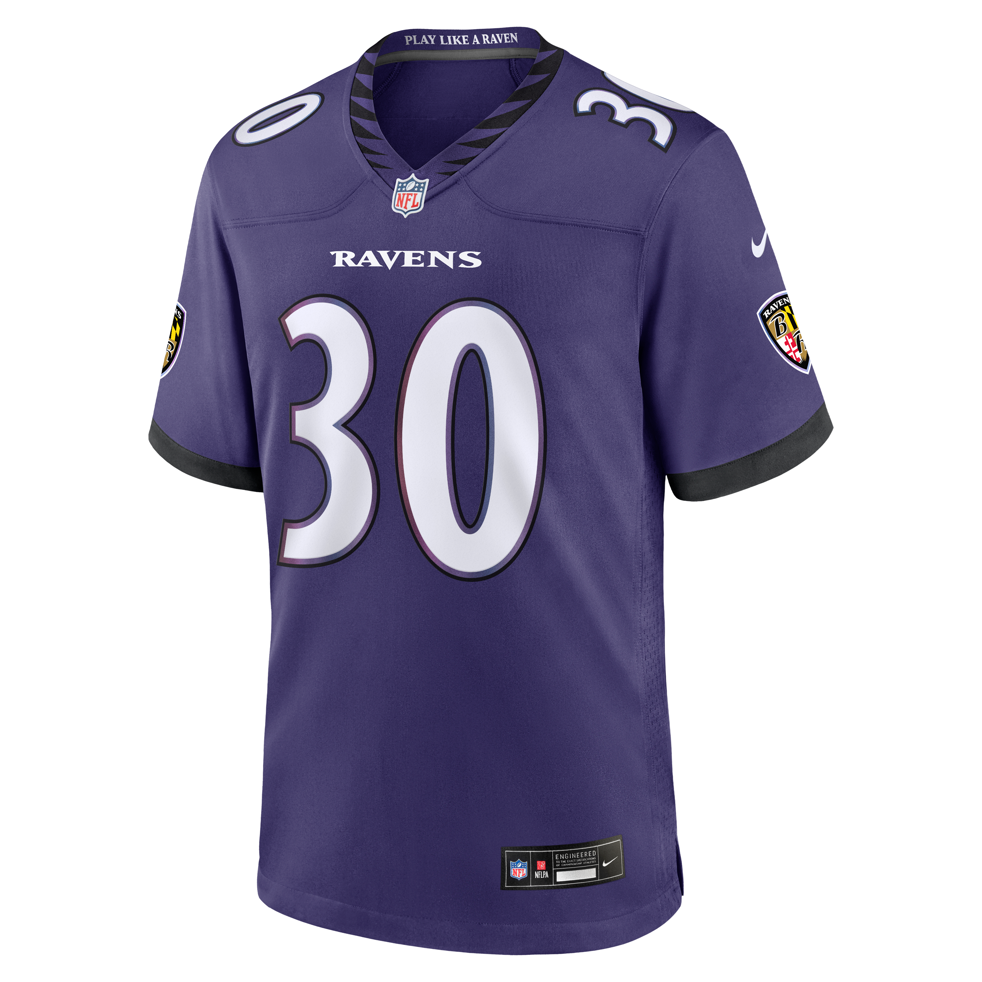 Men's Nike Ryan Eckley Purple Baltimore Ravens Team Game Jersey