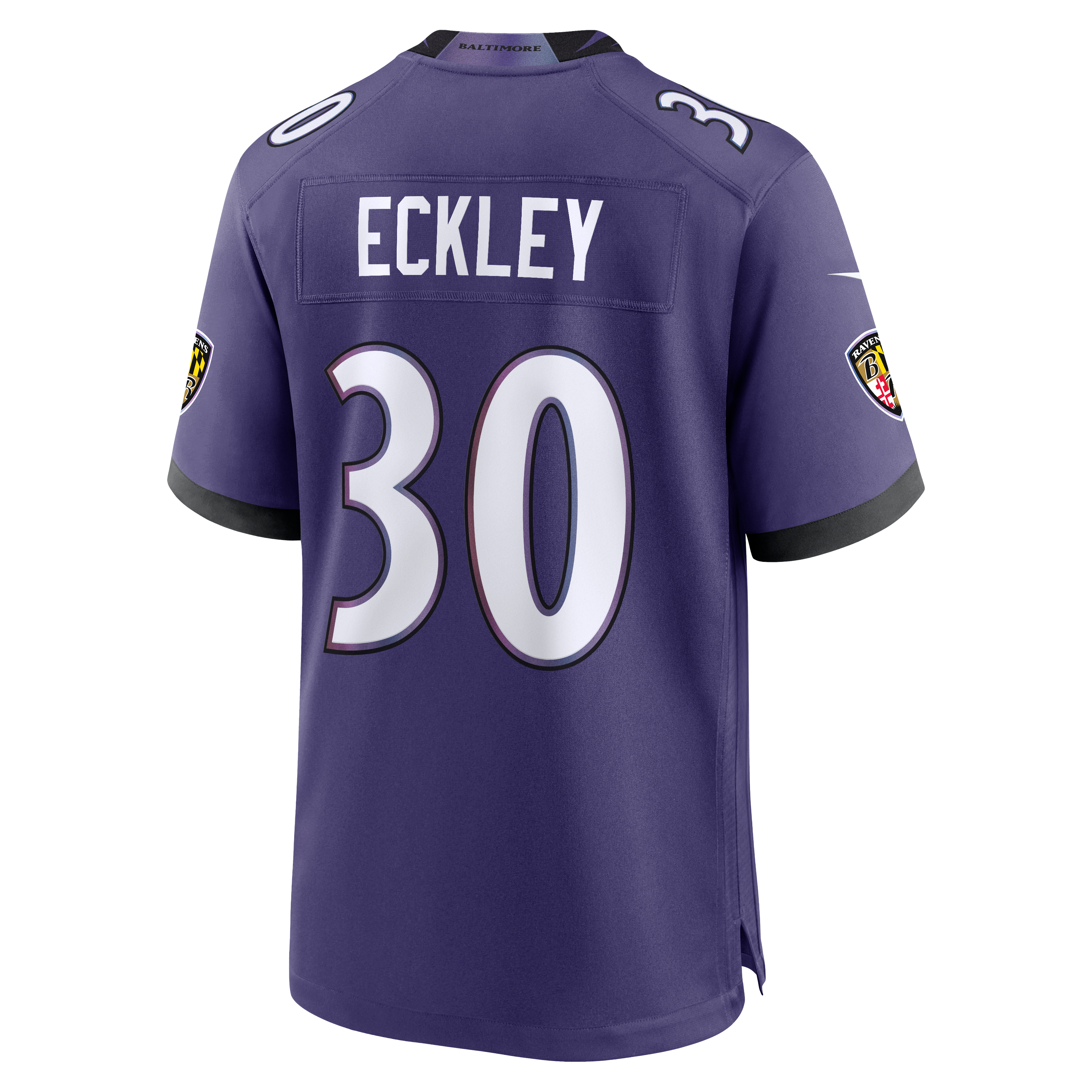 Men's Nike Ryan Eckley Purple Baltimore Ravens Team Game Jersey