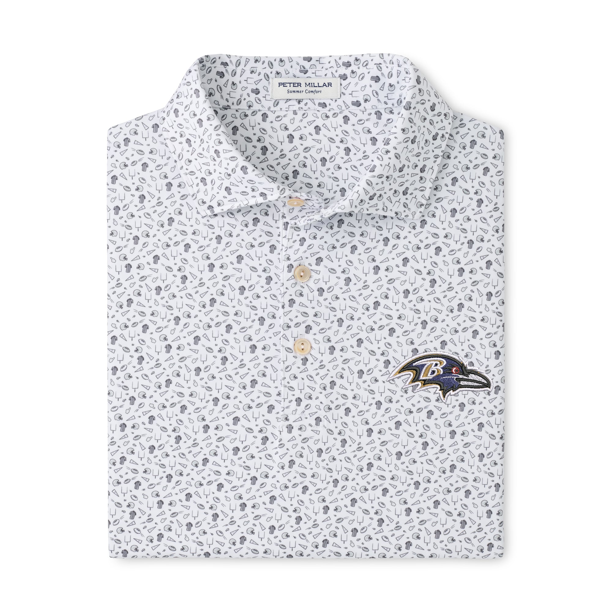 Polo de performance Peter Millar gris Baltimore Ravens pour homme