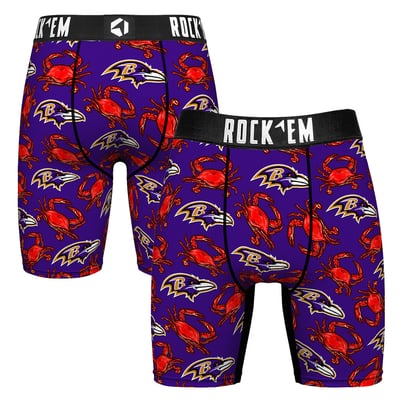  Baltimore Ravens Rock Em Crab Boxer Briefs - Purple