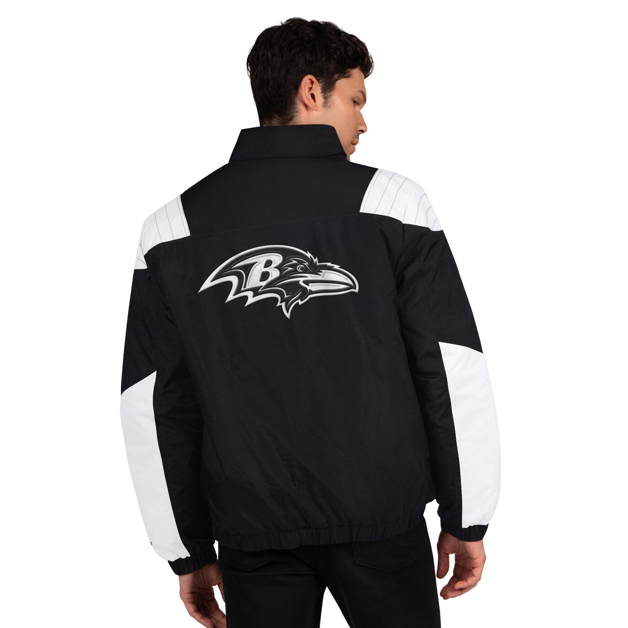 Veste Starter noire Baltimore Ravens Gridiron pour homme, demi-zip