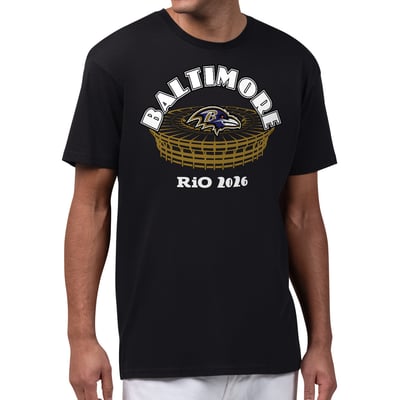 Baltimore Ravens Starter Rio 2026 Stadium Styled Graphic T-Shirt - Black