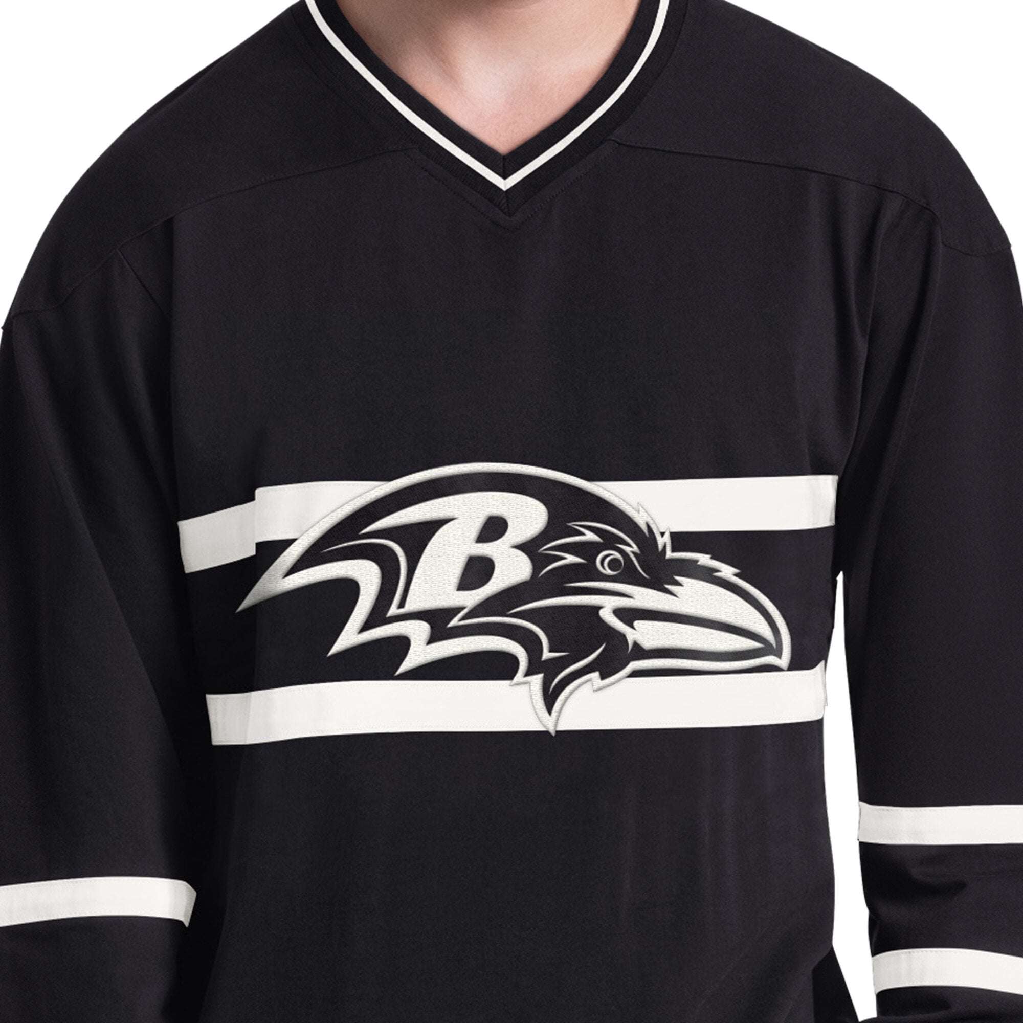 T-shirt à manches longues Starter noir et blanc pour homme