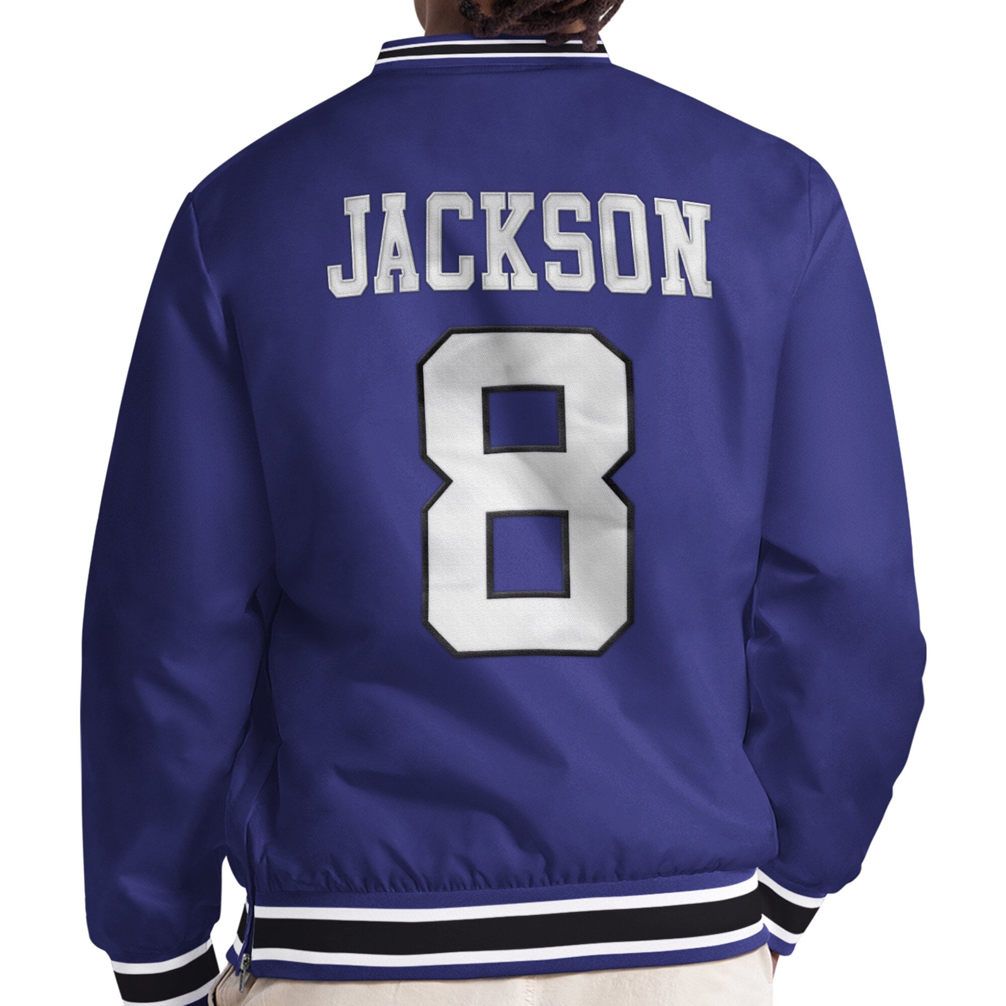 Pull à col en V Starter Lamar Jackson violet Baltimore Ravens pour homme