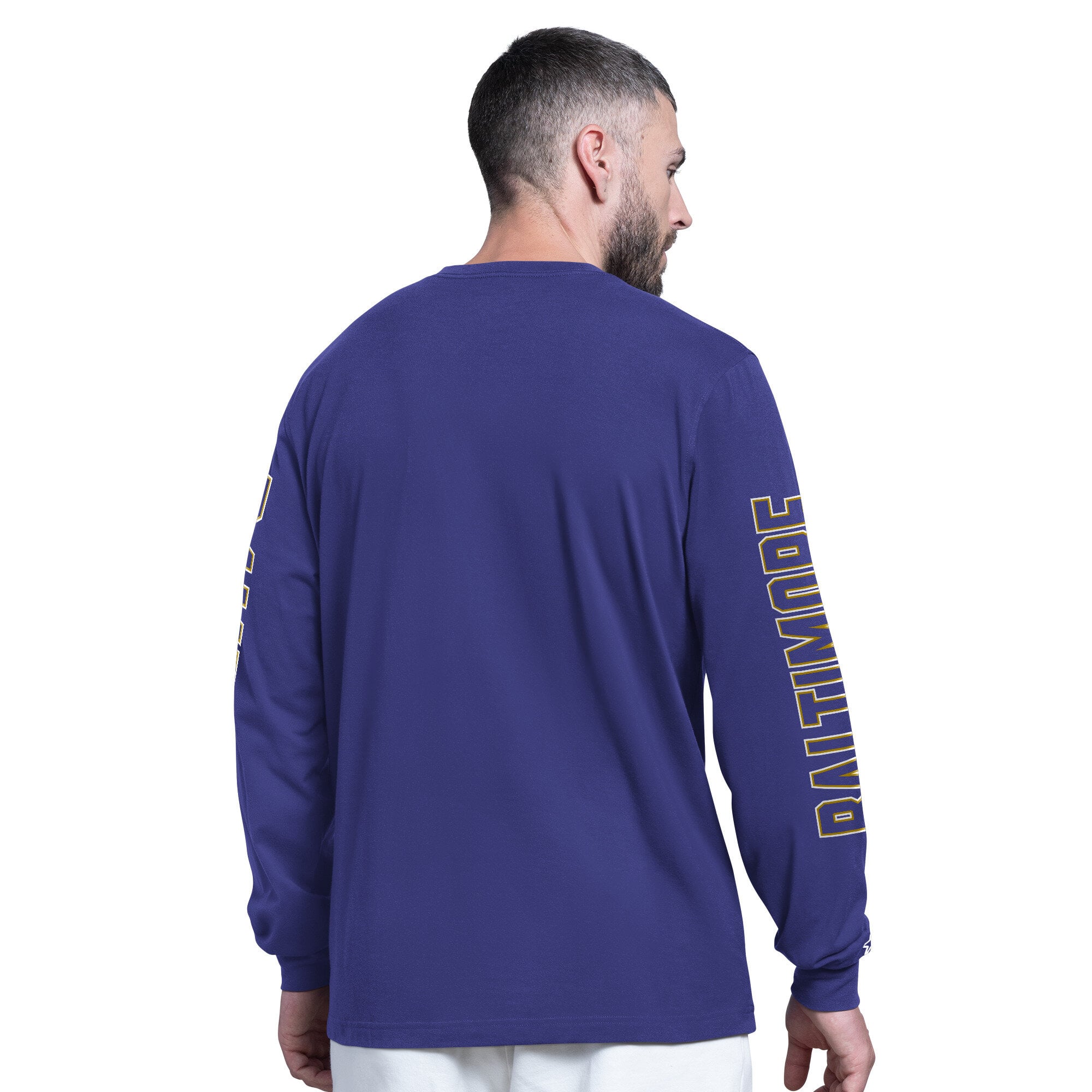 Men's Starter Purple Baltimore Ravens Clutch Hit II Long-Sleeve T-Shirt