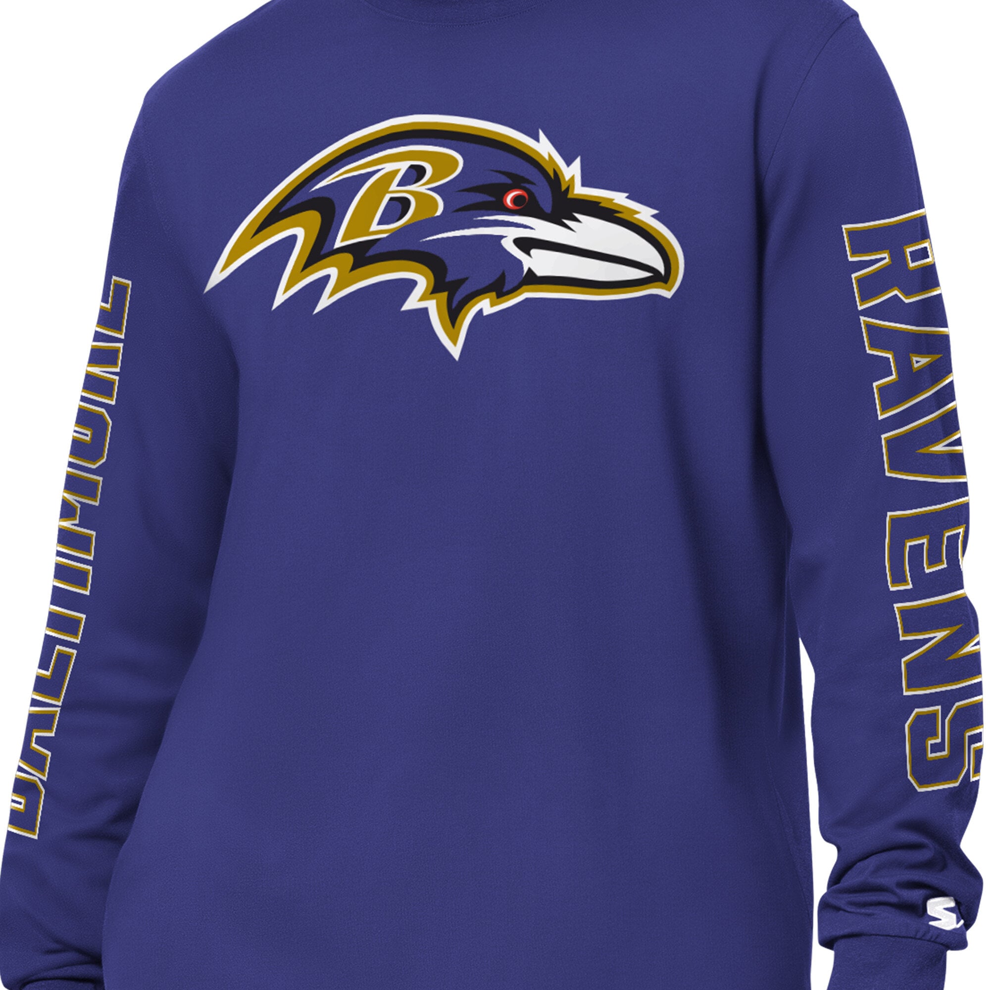 Men's Starter Purple Baltimore Ravens Clutch Hit II Long-Sleeve T-Shirt