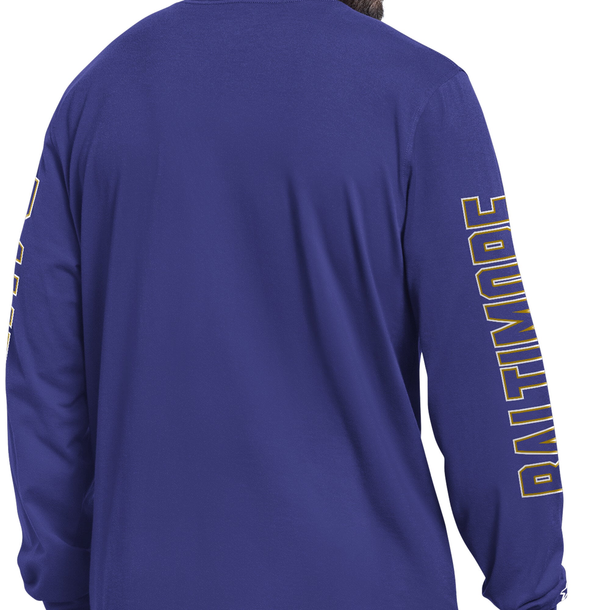 Men's Starter Purple Baltimore Ravens Clutch Hit II Long-Sleeve T-Shirt