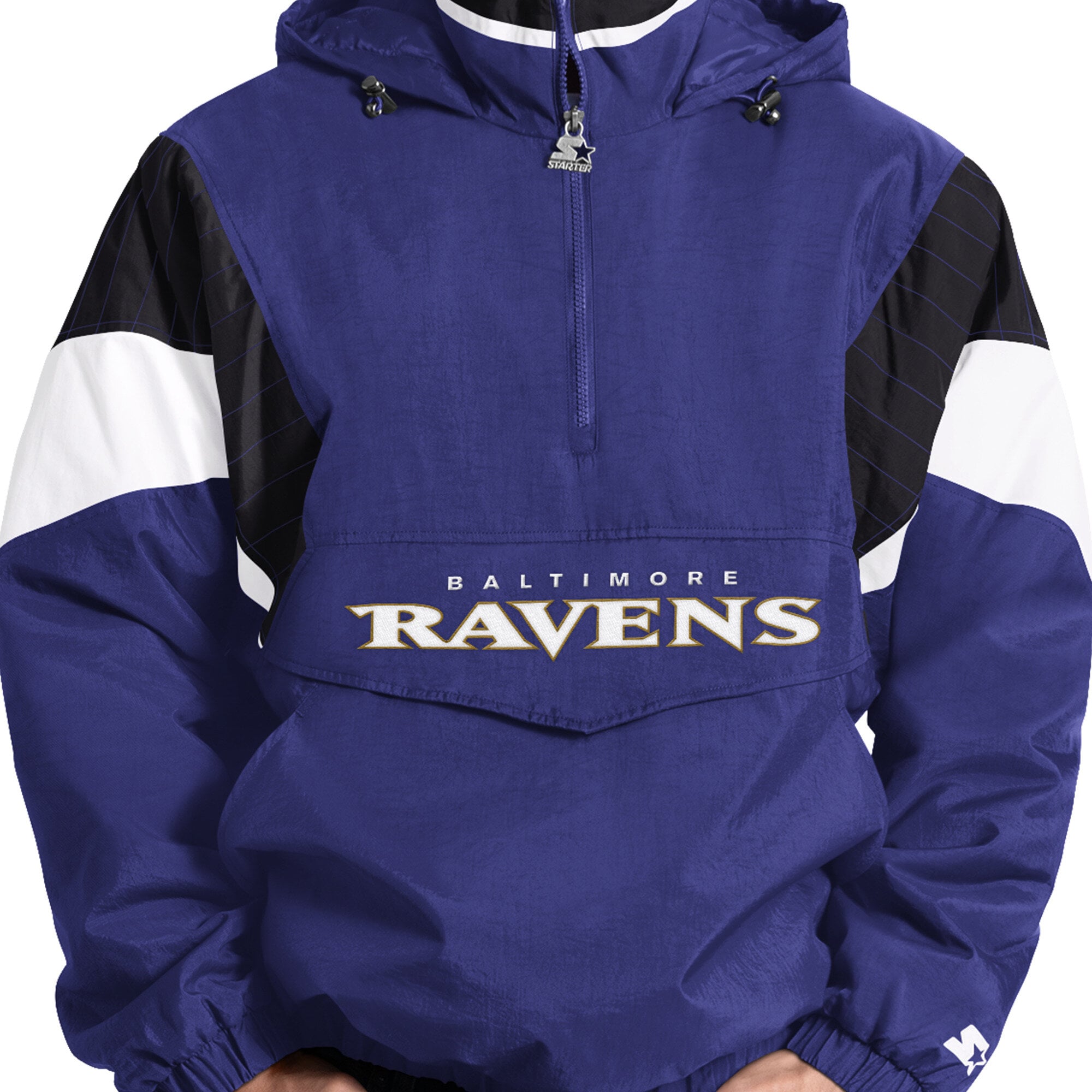 Veste à capuche demi-zip Starter violette Baltimore Ravens pour homme
