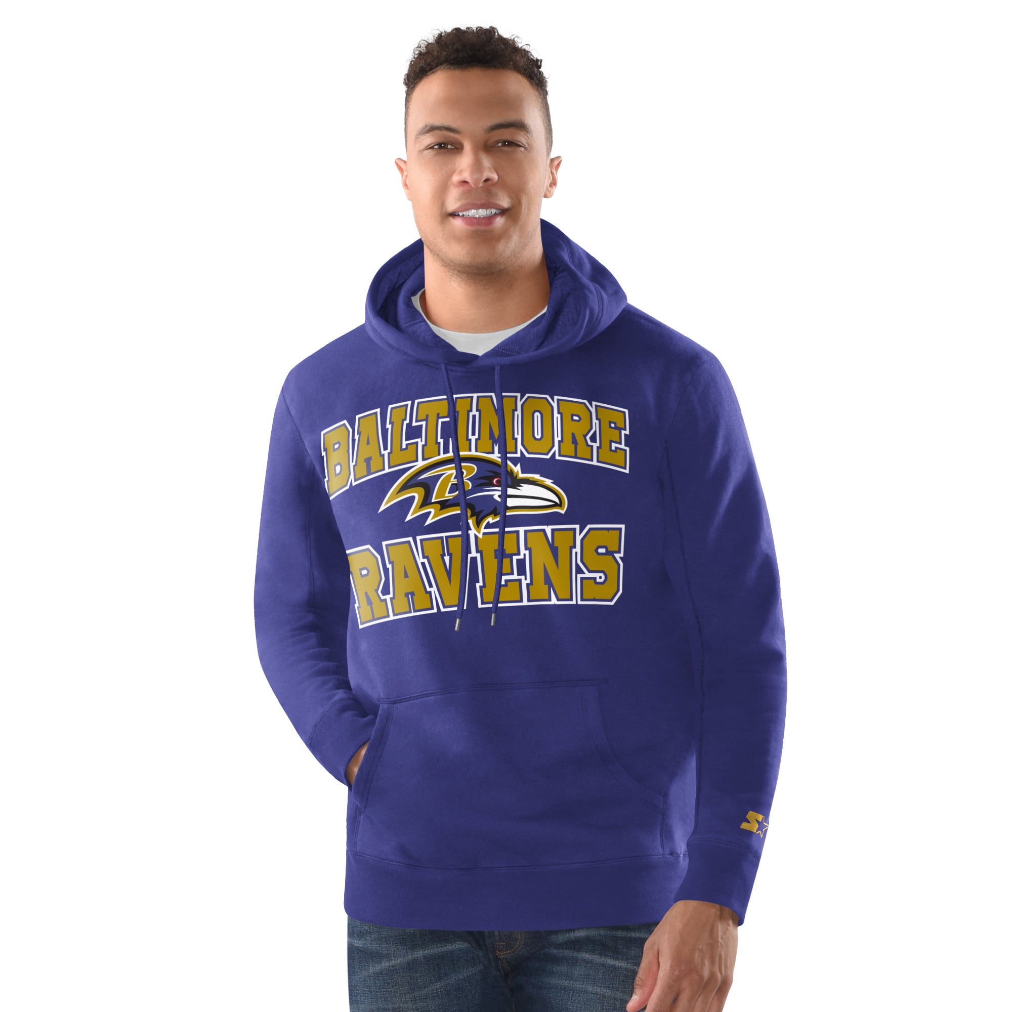 Men's Starter Purple Baltimore Ravens Hoodie and Cuffed Knit Hat Combo Pack