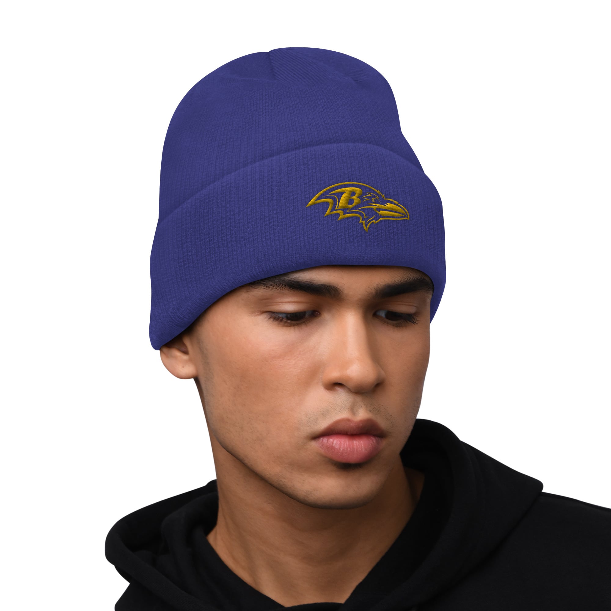 Men's Starter Purple Baltimore Ravens Hoodie and Cuffed Knit Hat Combo Pack