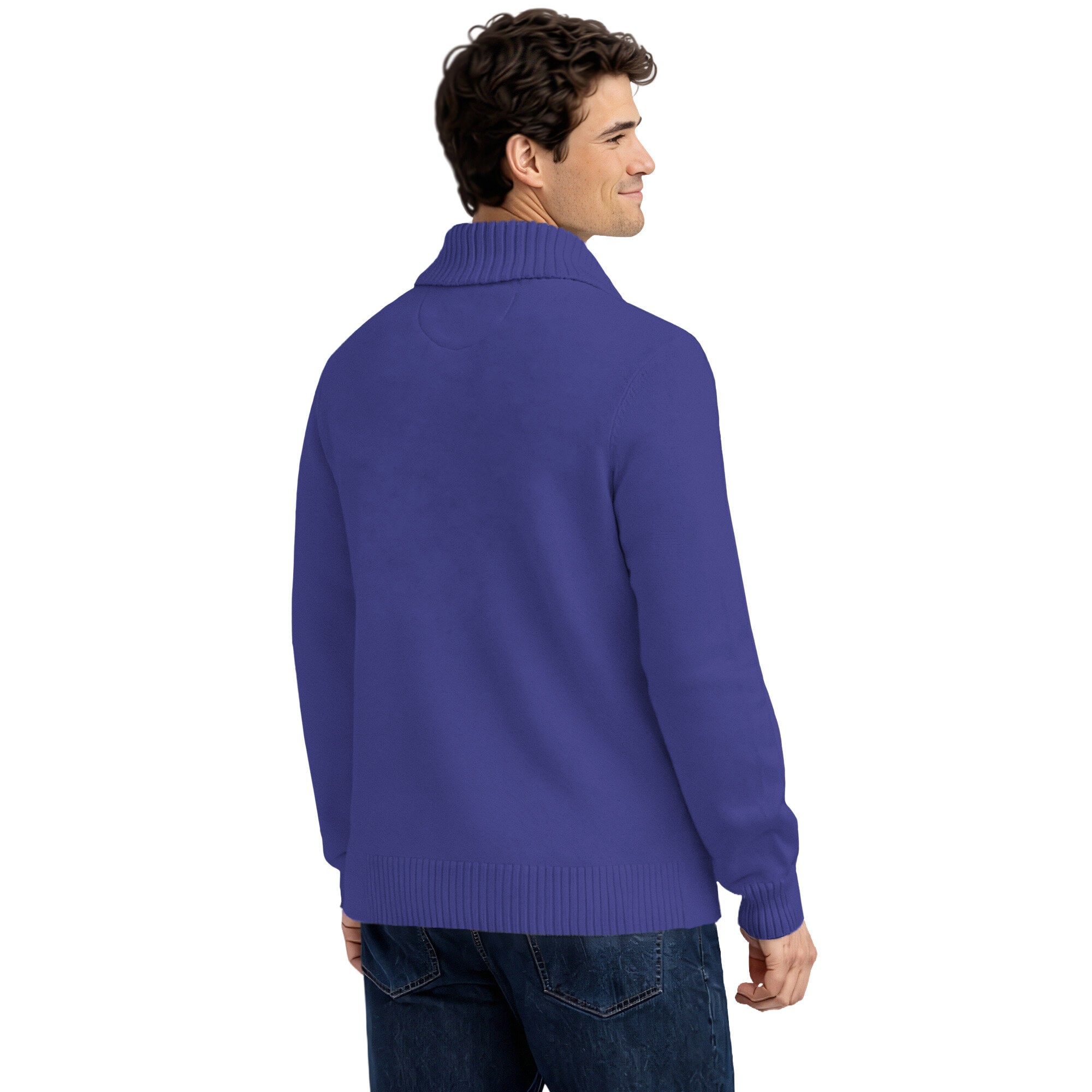 Gilet cardigan Starter violet Baltimore Ravens pour homme, col châle, maille épaisse