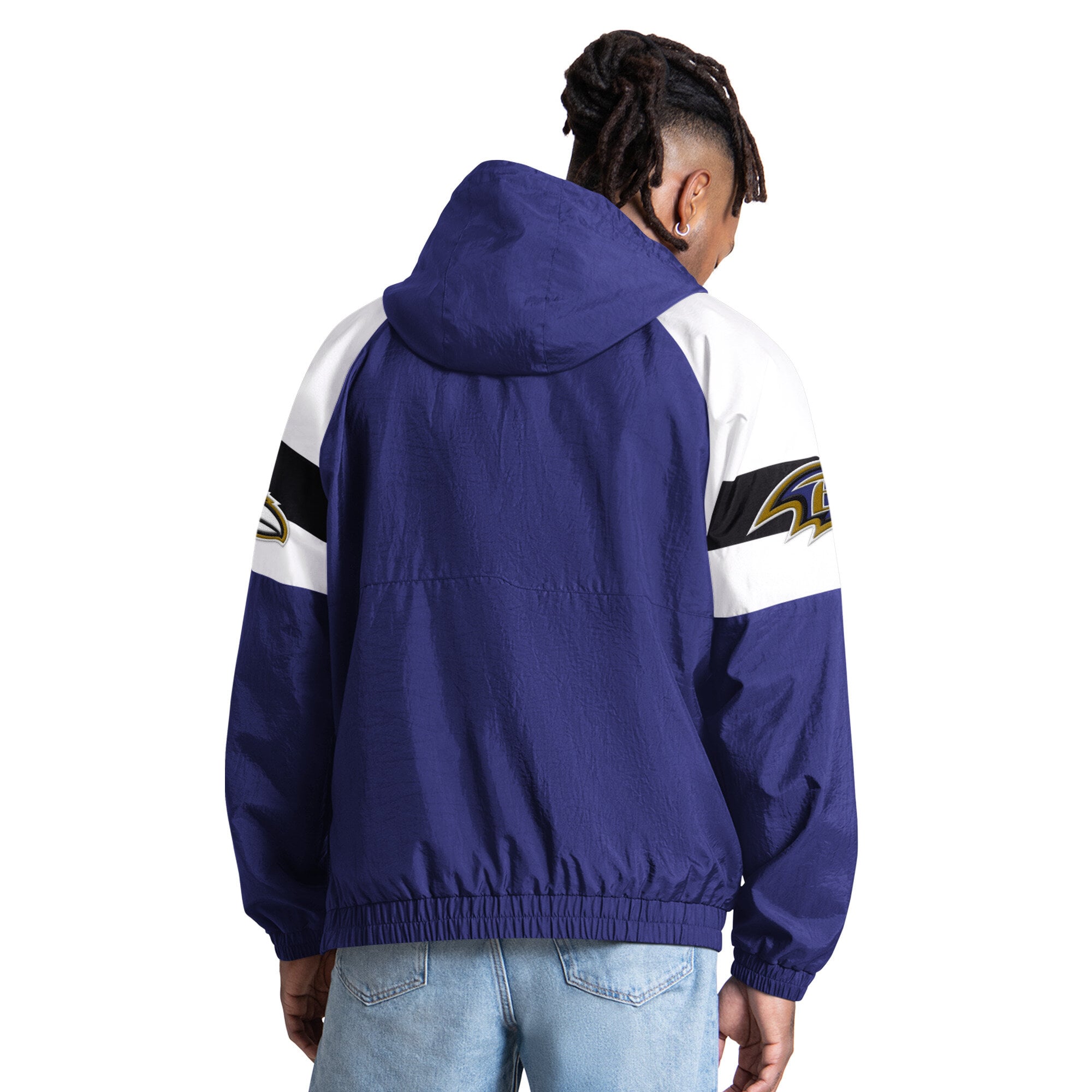 Veste Starter violette Baltimore Ravens Street Cut à demi-zip pour homme