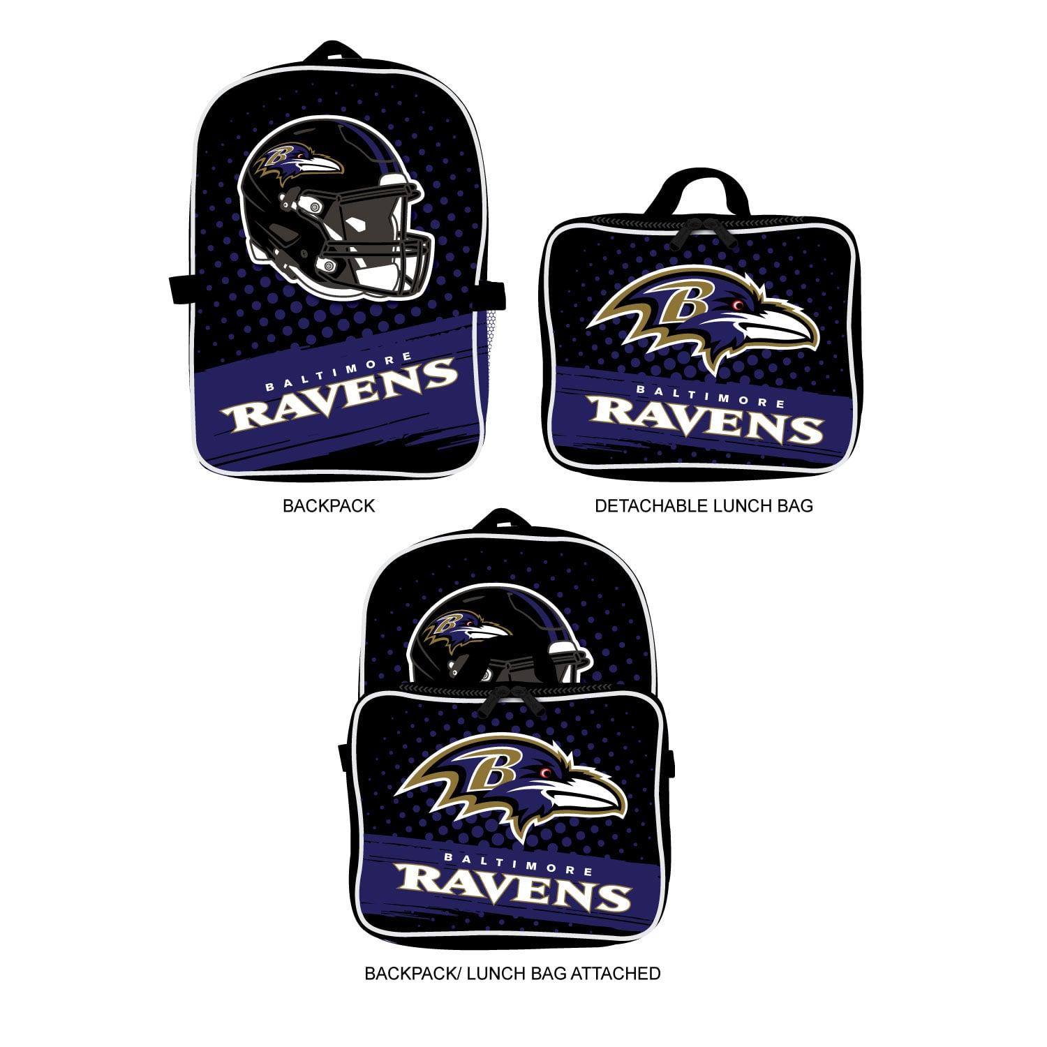 MOJO Baltimore Ravens Backpack & Lunch Box 2-Piece Set