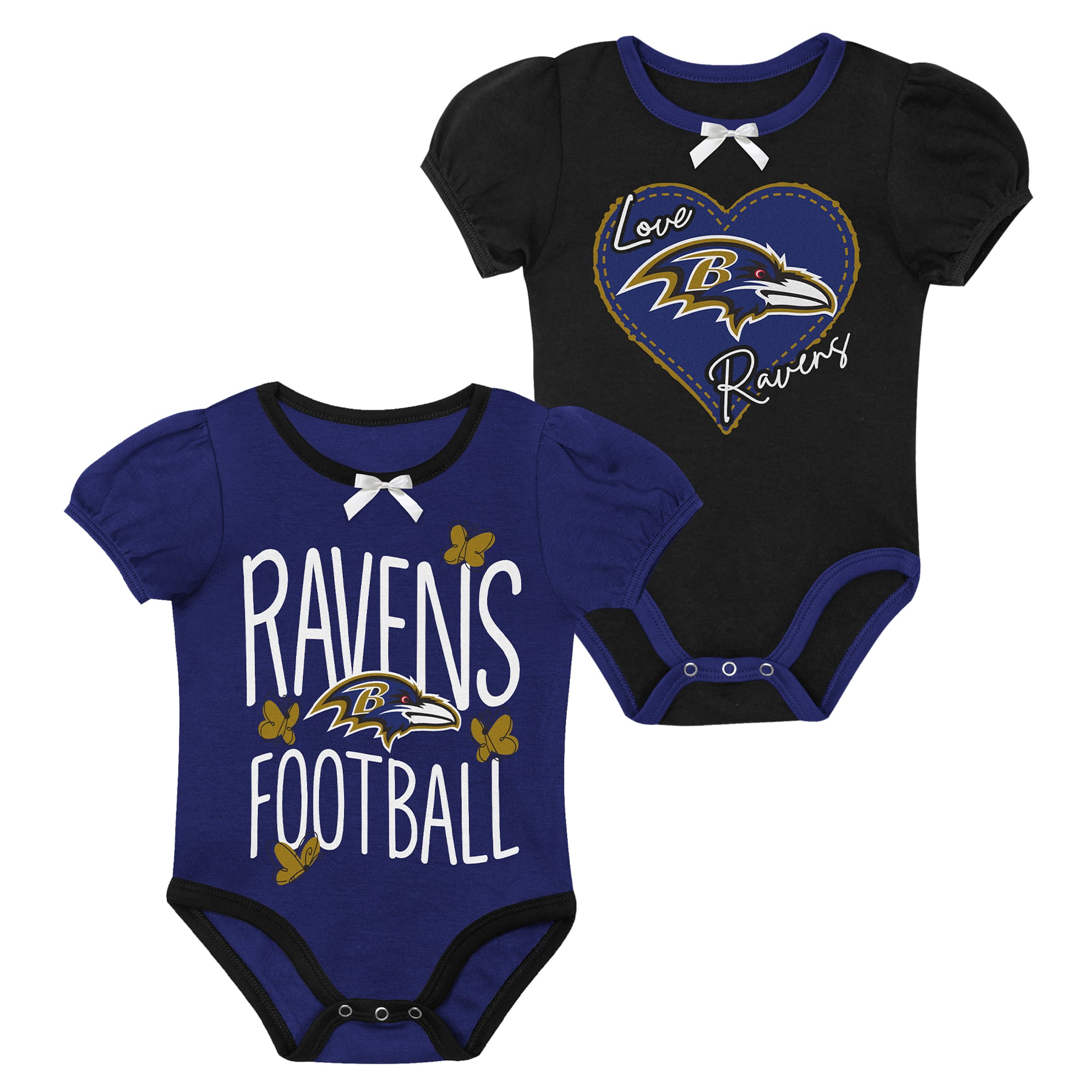 Ensemble body deux pièces Outerstuff violet/noir Baltimore Ravens Star Power pour nouveau-né et nourrisson
