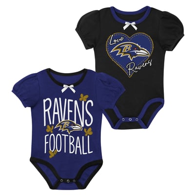 Baltimore Ravens Outerstuff Newborn & Infant Star Power Two-Piece Bodysuit Set - Purple/Black
