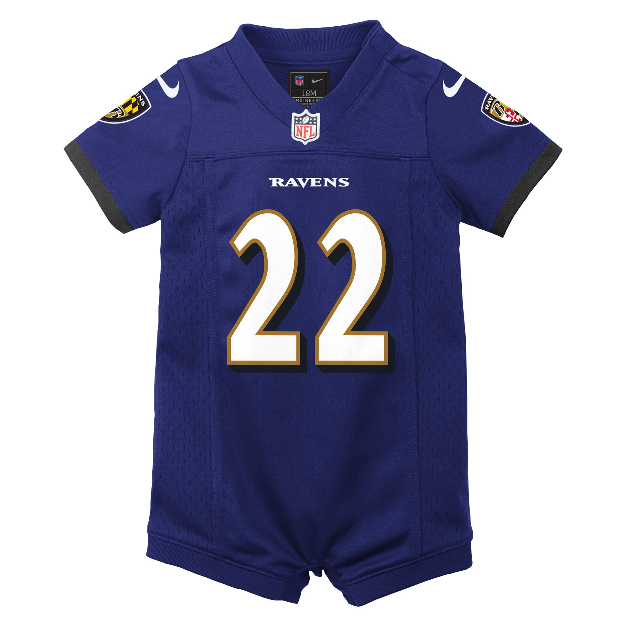 Newborn Nike Derrick Henry Purple Baltimore Ravens Romper Game Jersey