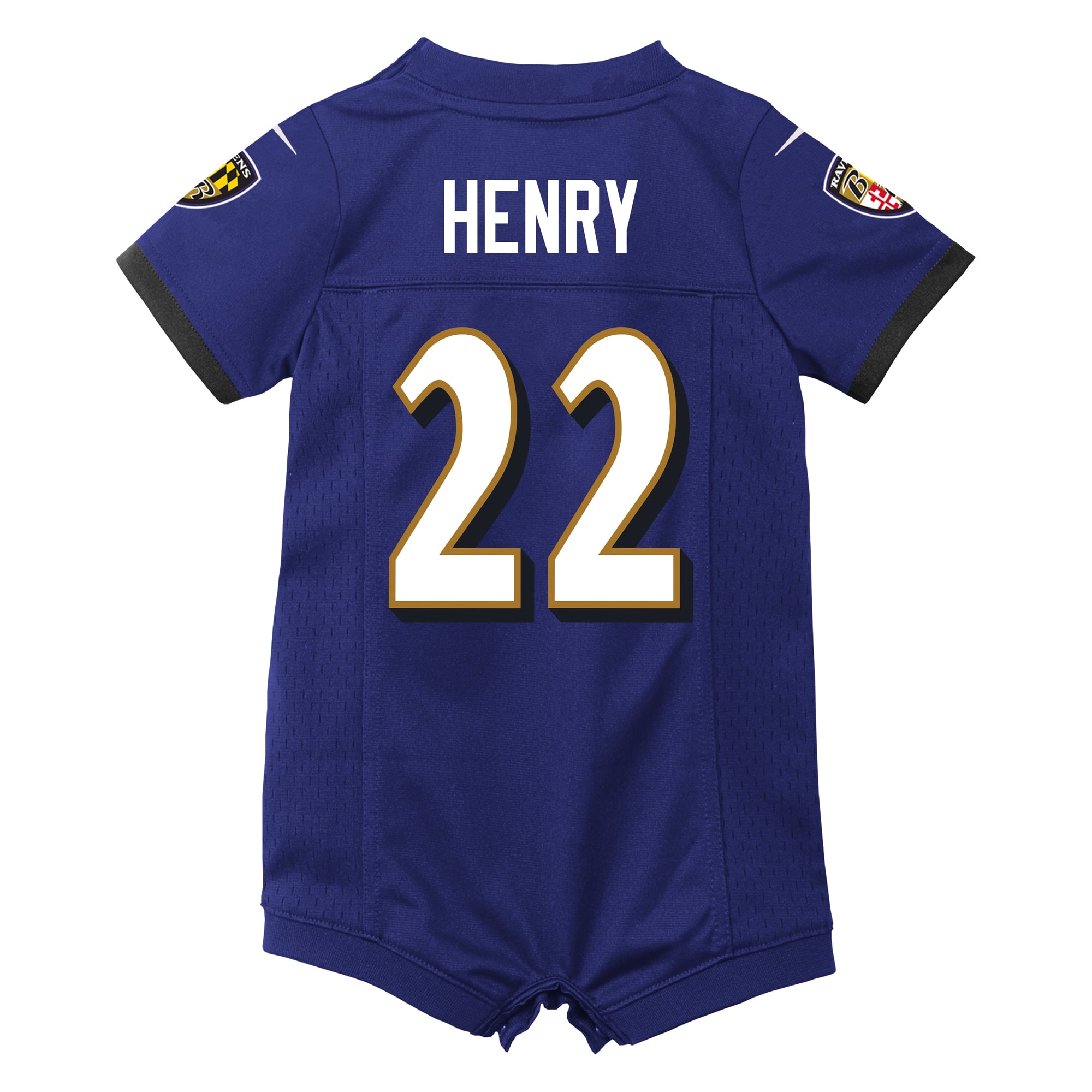 Newborn Nike Derrick Henry Purple Baltimore Ravens Romper Game Jersey