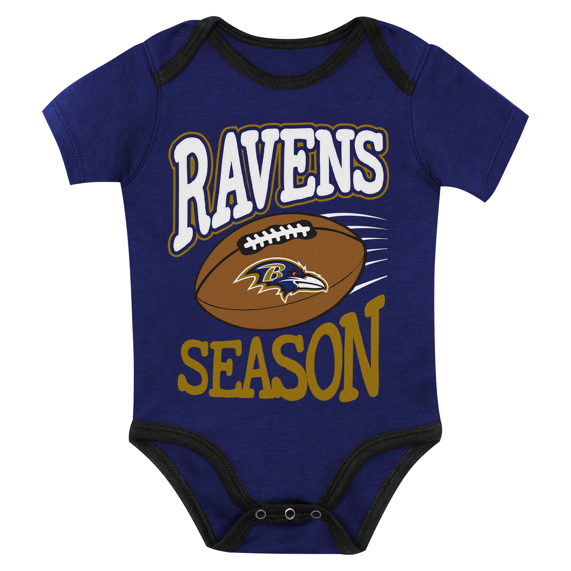 Newborn Outerstuff Baltimore Ravens First Round Pick Three-Piece Bodysuit Set