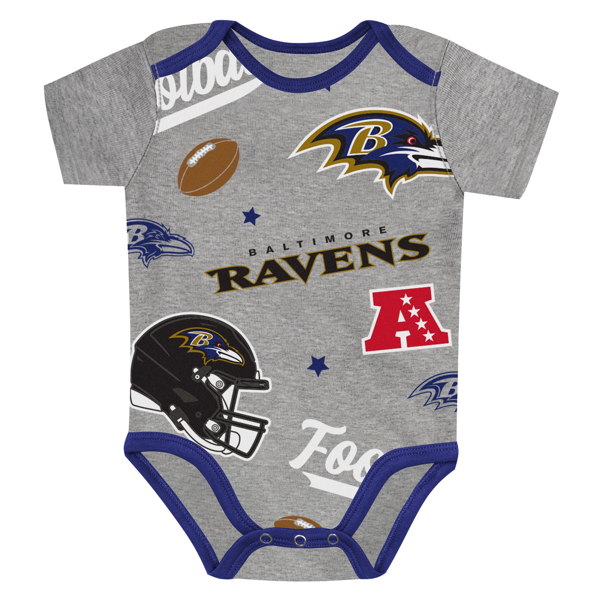 Newborn Outerstuff Baltimore Ravens First Round Pick Three-Piece Bodysuit Set