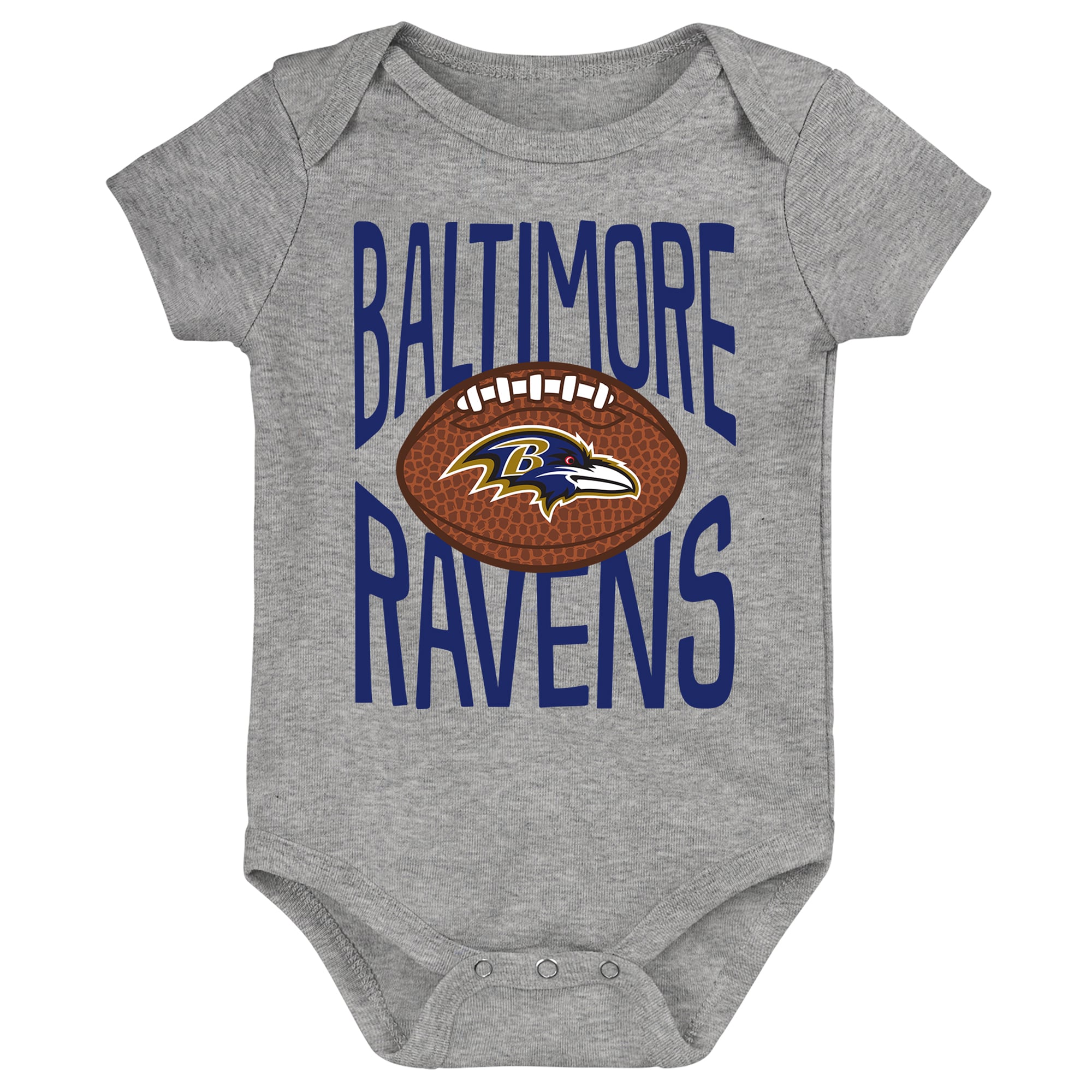 Newborn Outerstuff Gray Baltimore Ravens For the Ball Bodysuit