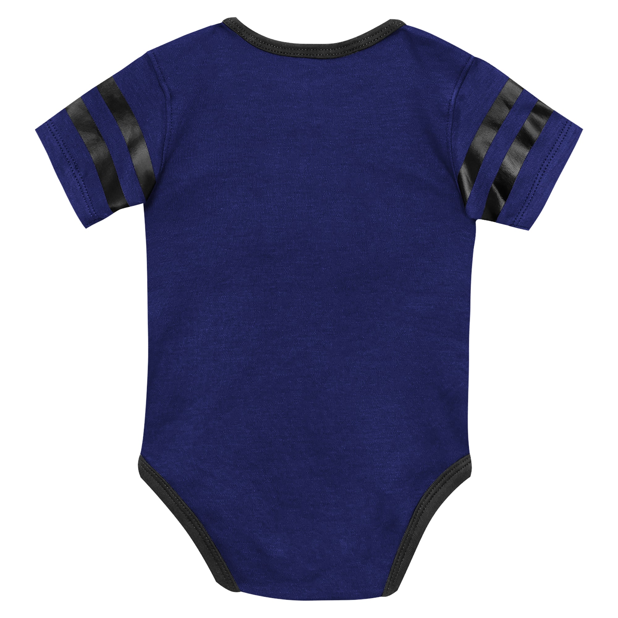 Newborn Outerstuff Purple Baltimore Ravens Pint Prodigy Bodysuit, Bib & Cuffed Knit Hat Set
