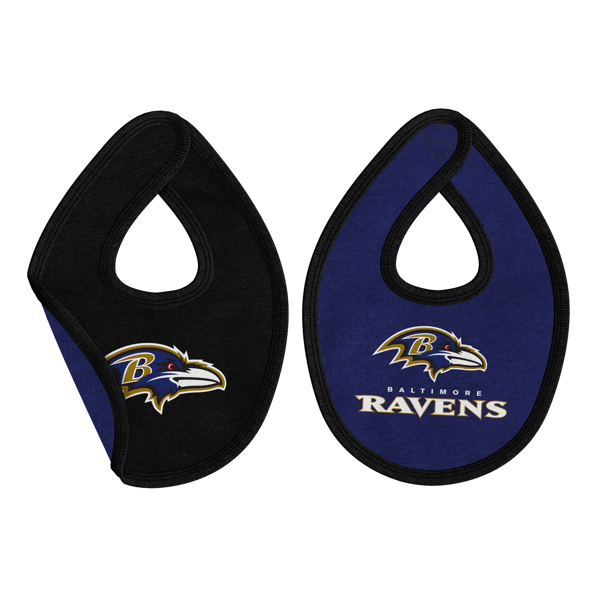 Newborn Outerstuff Purple Baltimore Ravens Pint Prodigy Bodysuit, Bib & Cuffed Knit Hat Set
