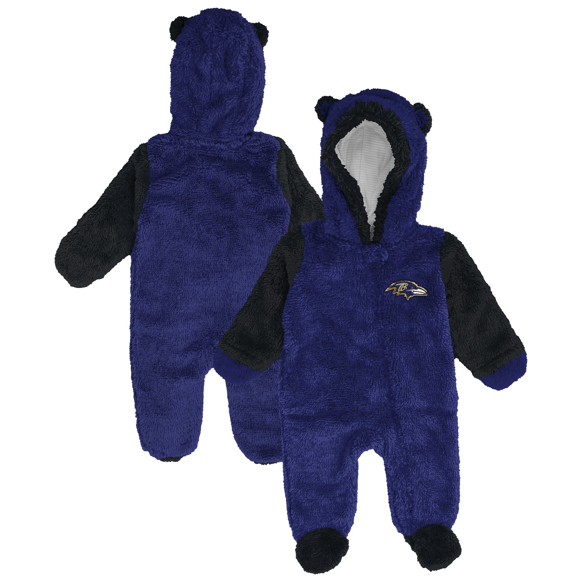 Grenouillère en polaire Outerstuff violette Baltimore Ravens pour nouveau-né, fermeture éclair intégrale