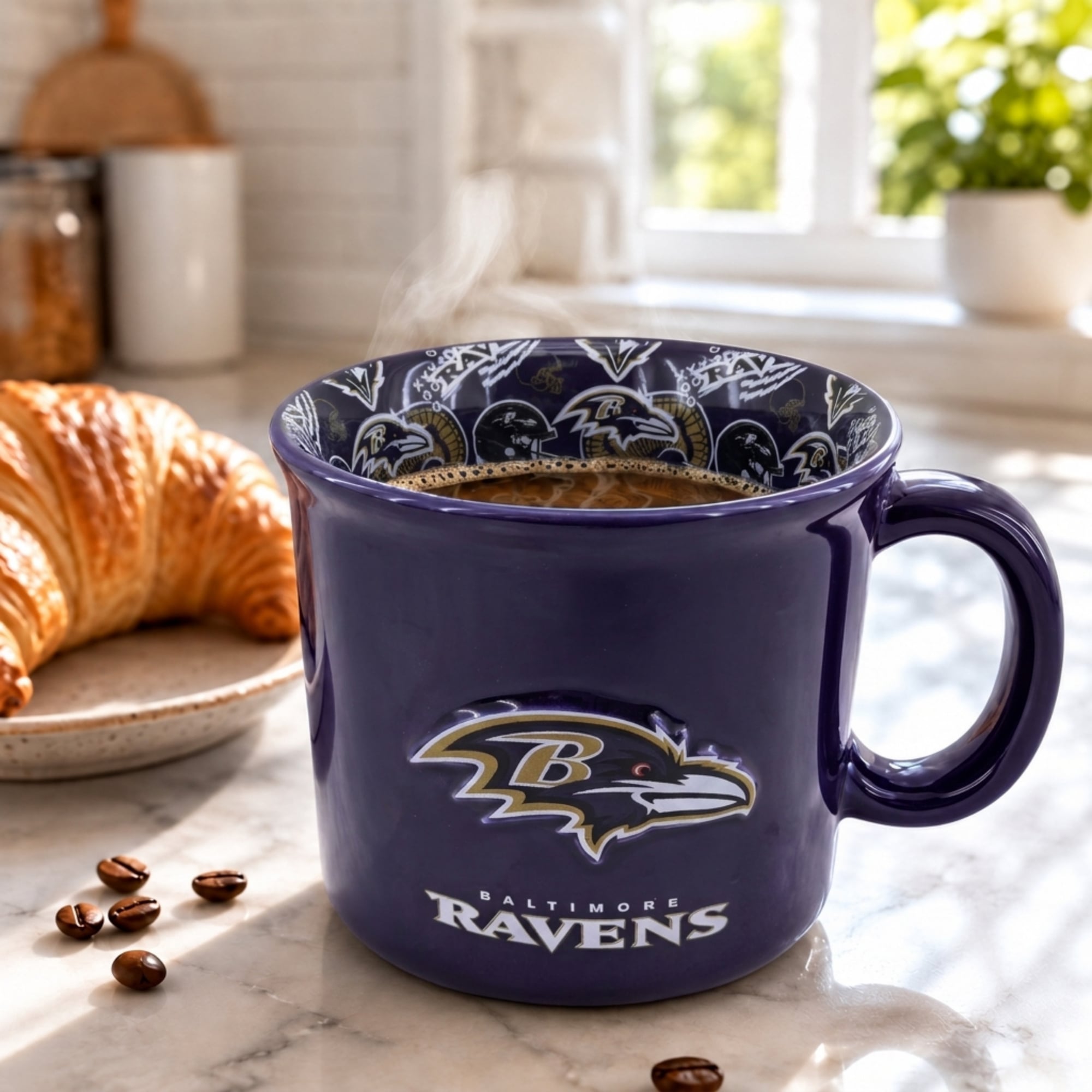 Mug Pegasus Baltimore Ravens 17 oz (500 ml) à l'envers