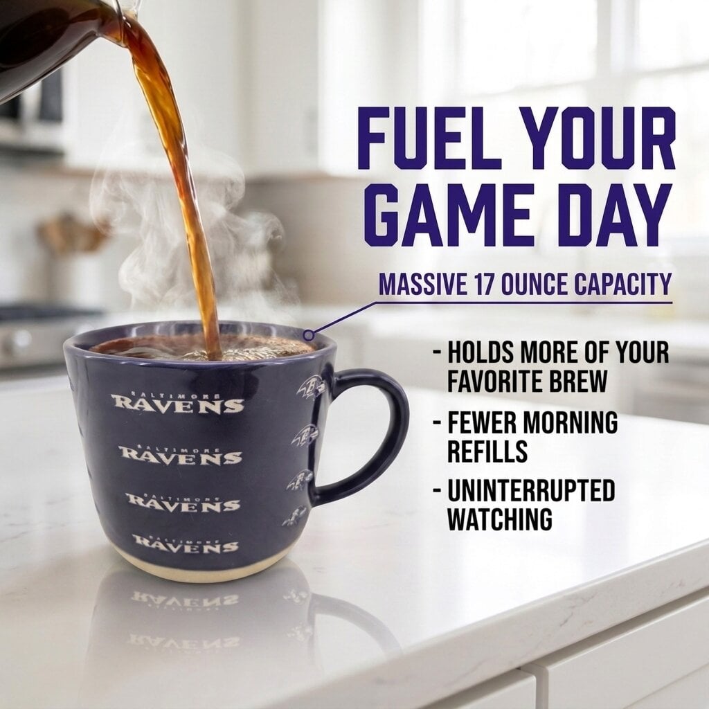 Mug Pegasus Baltimore Ravens 17 oz, logo ton sur ton, finition sablée