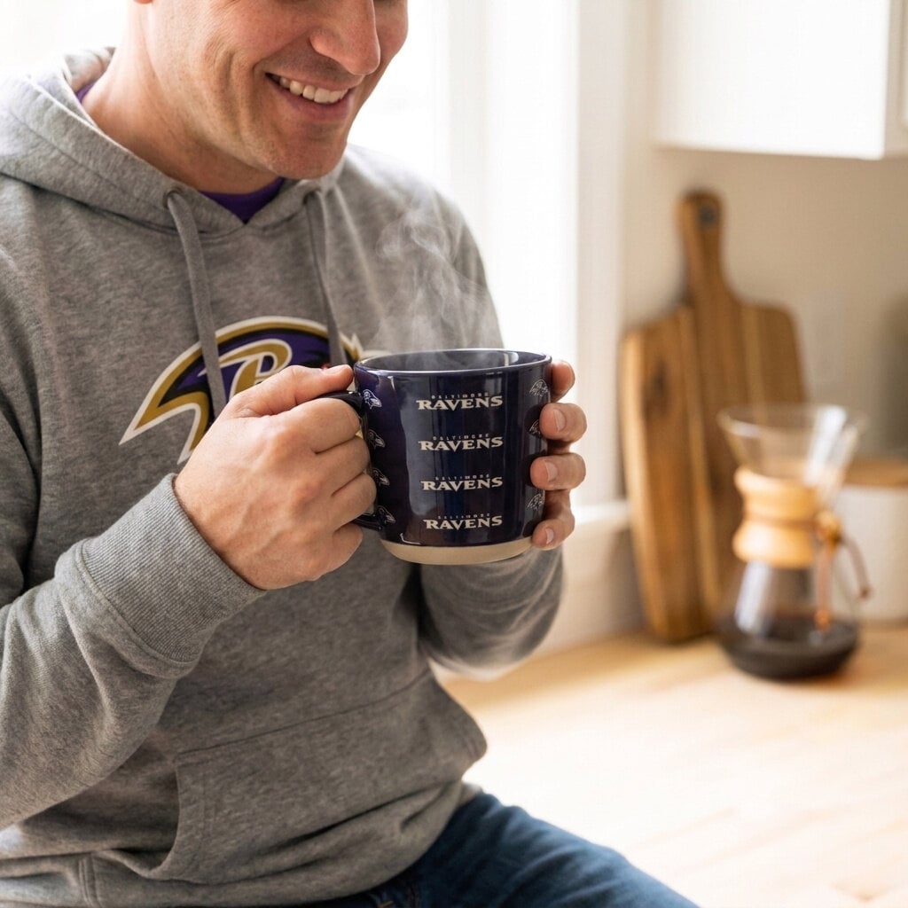 Mug Pegasus Baltimore Ravens 17 oz, logo ton sur ton, finition sablée