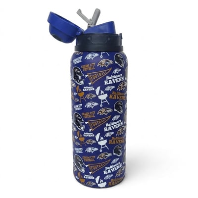 Baltimore Ravens Pegasus 32oz. Game Day Pennant Stainless Steel ProPress Water Bottle