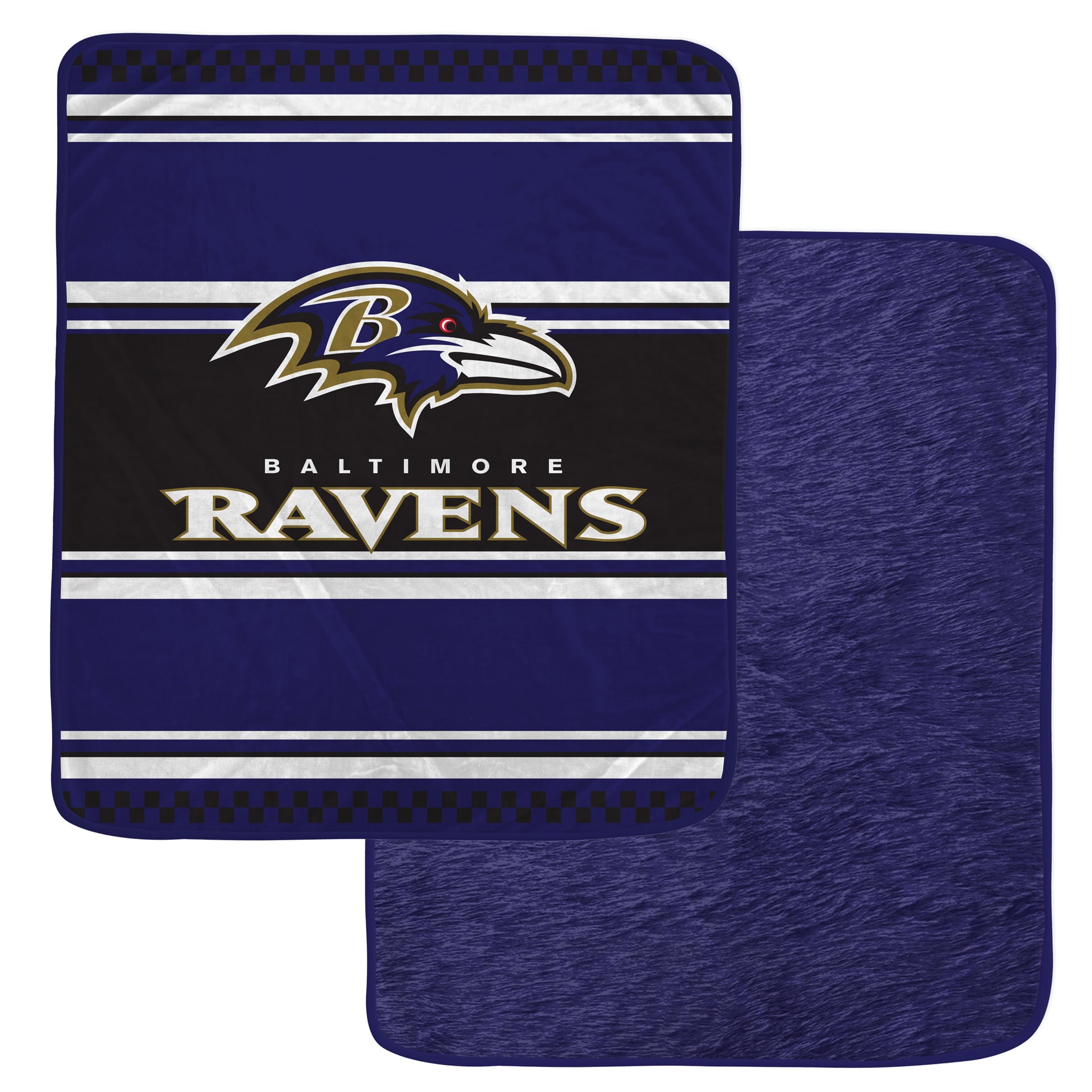 Couverture en fausse fourrure à carreaux Pegasus Baltimore Ravens 60" x 70"