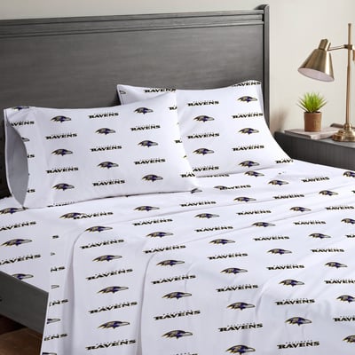 Baltimore Ravens Pegasus Four-Piece Queen Sheet Set