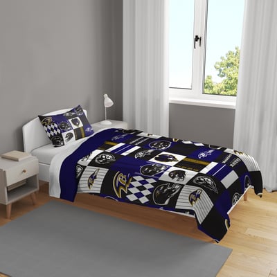 Baltimore Ravens Pegasus Patchwork Plaid Two-Piece Twin/Twin XL Bed in a Bag Set