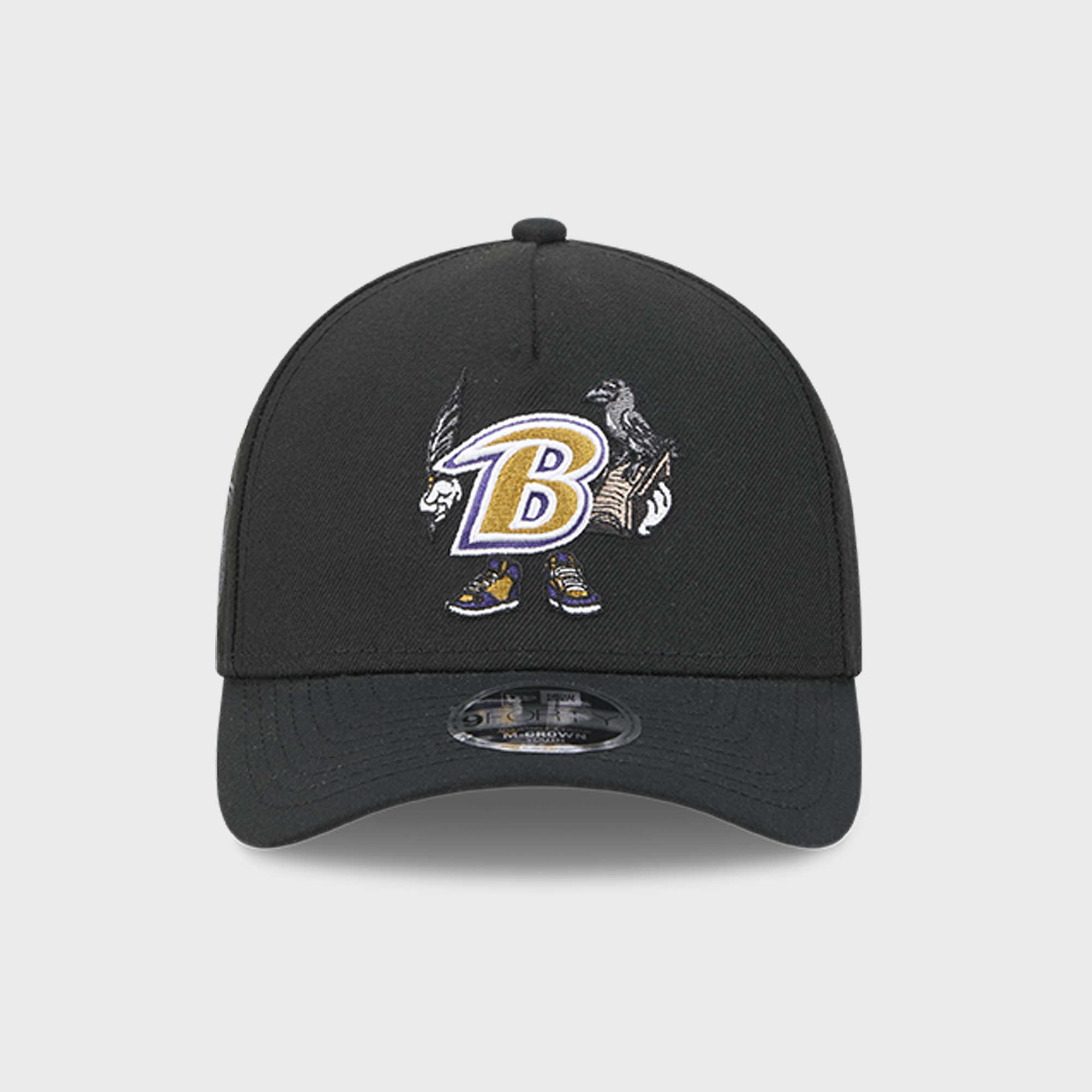 Casquette ajustable New Era 9FORTY M-Crown A-Frame à motif Baltimore Ravens, noire, pour enfants d'âge préscolaire