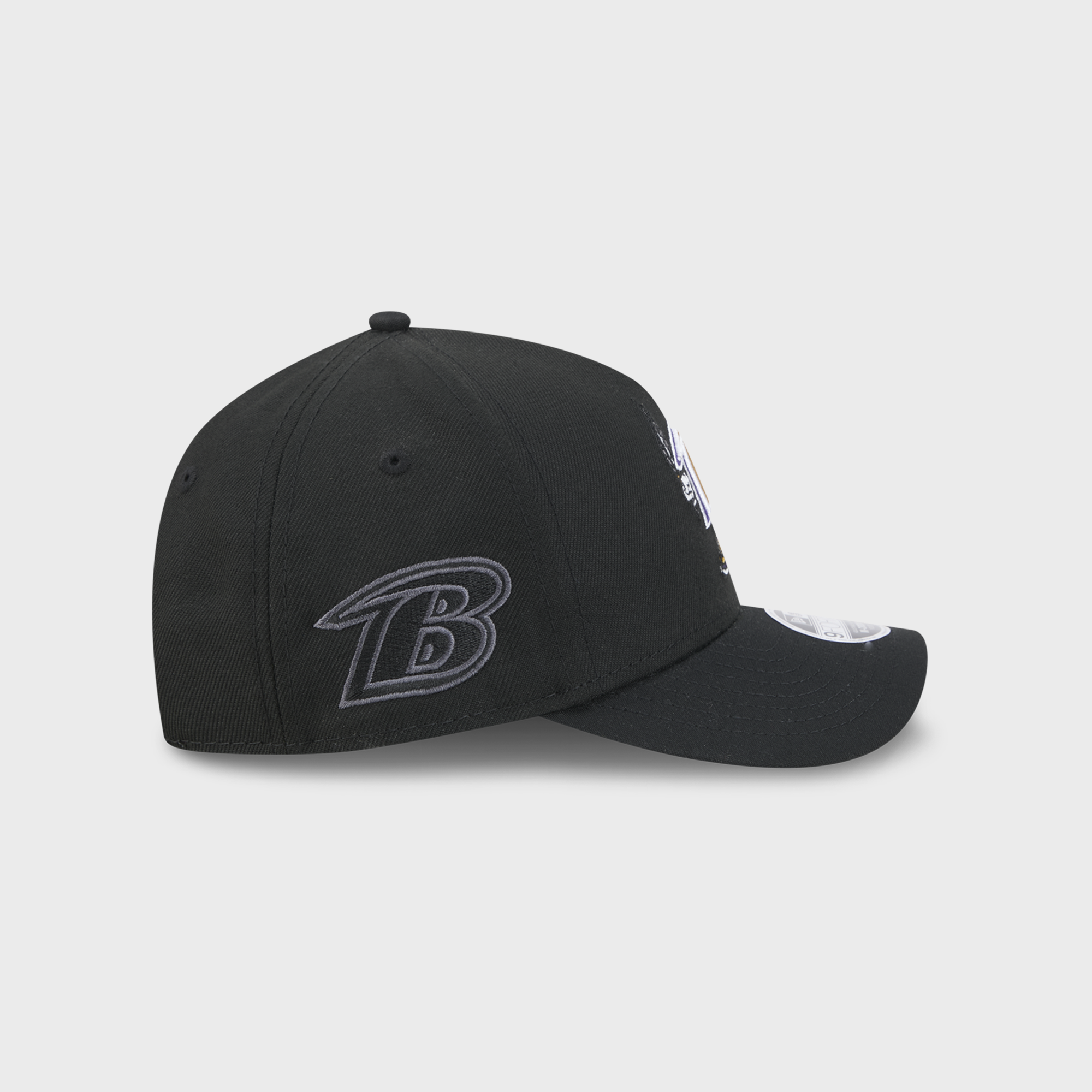 Casquette ajustable New Era 9FORTY M-Crown A-Frame à motif Baltimore Ravens, noire, pour enfants d'âge préscolaire