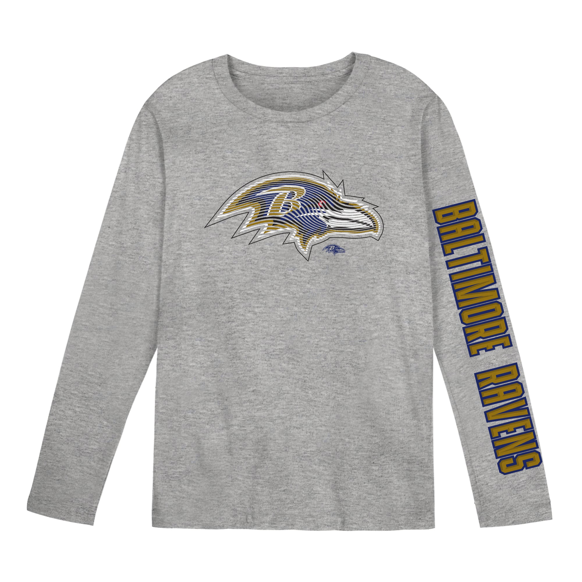 T-shirt à manches longues gris Baltimore Ravens Air Raid pour enfants d'âge préscolaire
