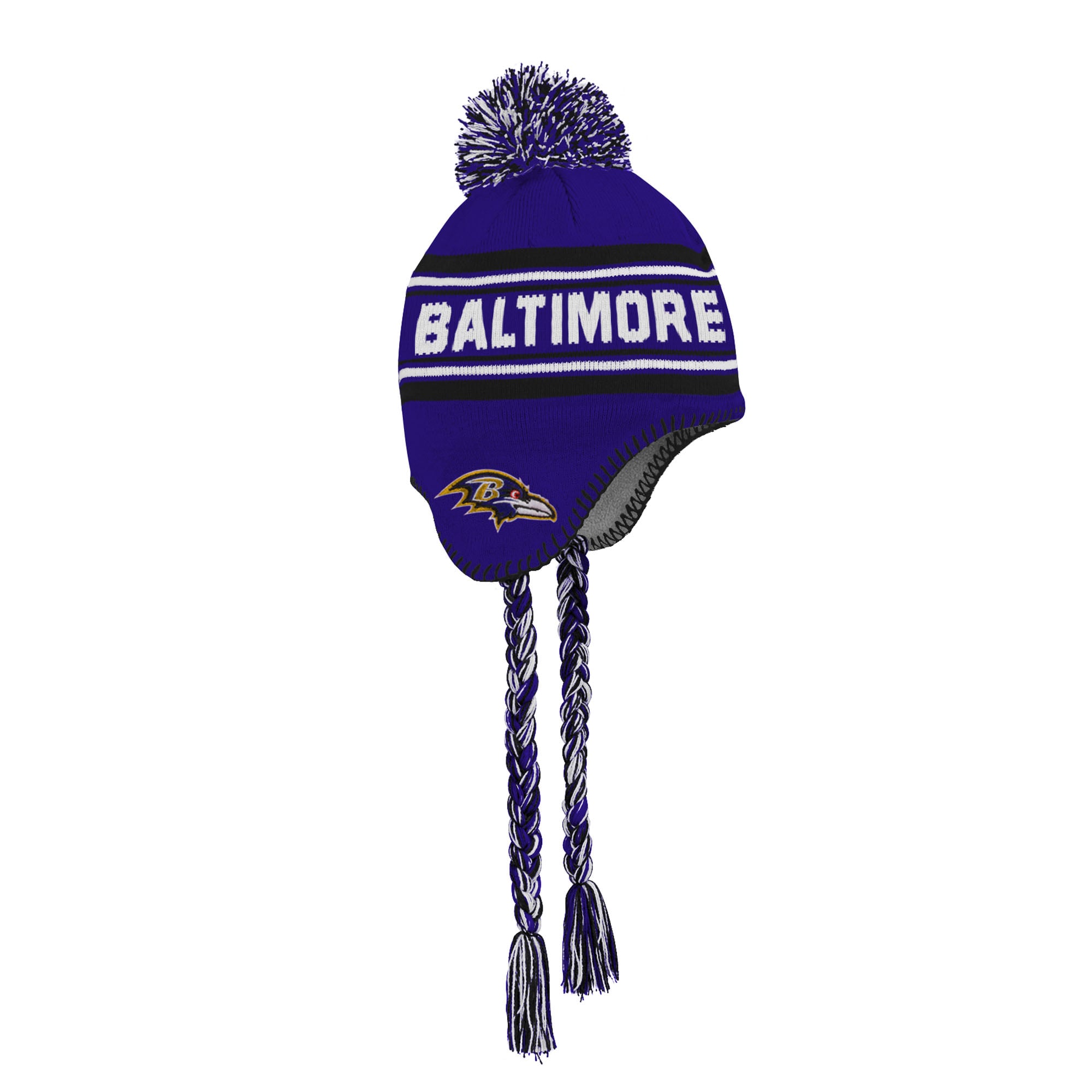 Preschool Purple Baltimore Ravens Jacquard Tassel Knit Hat with Pom