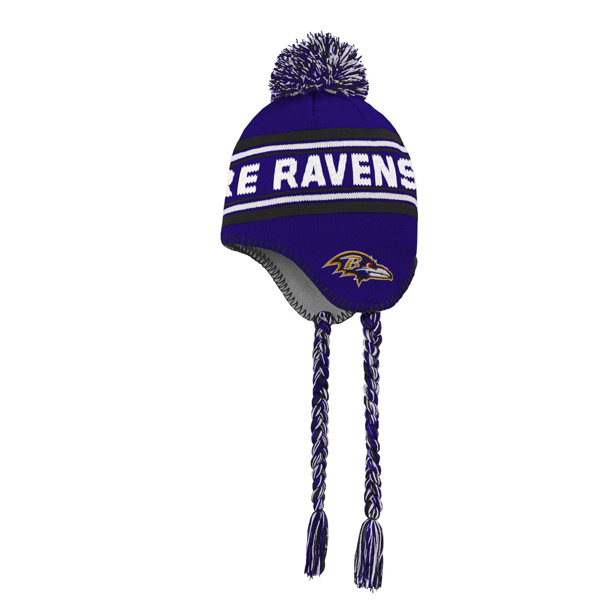 Preschool Purple Baltimore Ravens Jacquard Tassel Knit Hat with Pom