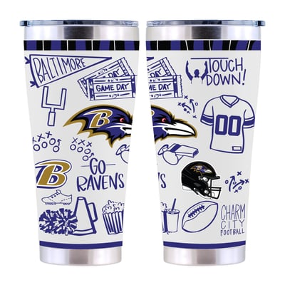 Baltimore Ravens The Memory Company 30oz. Sketchpad Stainless Steel Tumbler