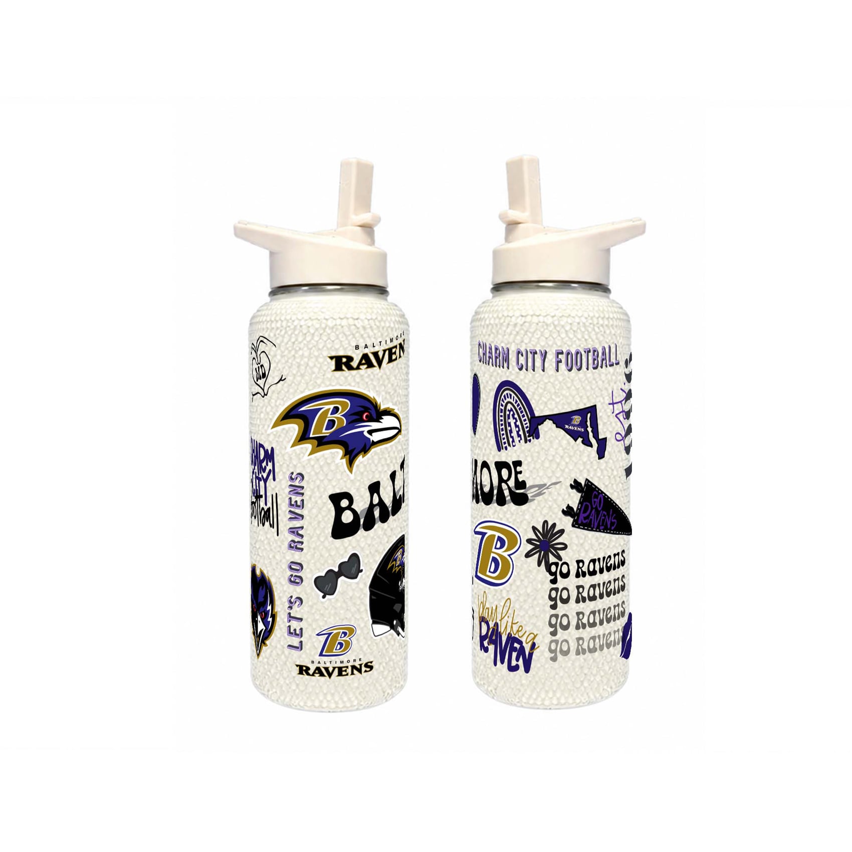 Bouteille Bling Quencher de 34 oz (994 ml) aux couleurs des Ravens de Baltimore de The Memory Company