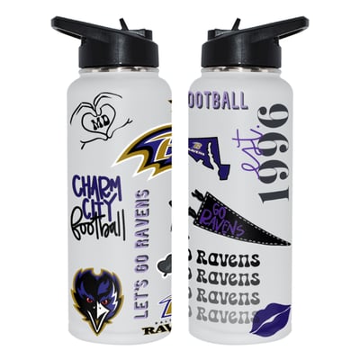 Baltimore Ravens The Memory Company 34oz. Loco Stainless Steel Quencher Bottle