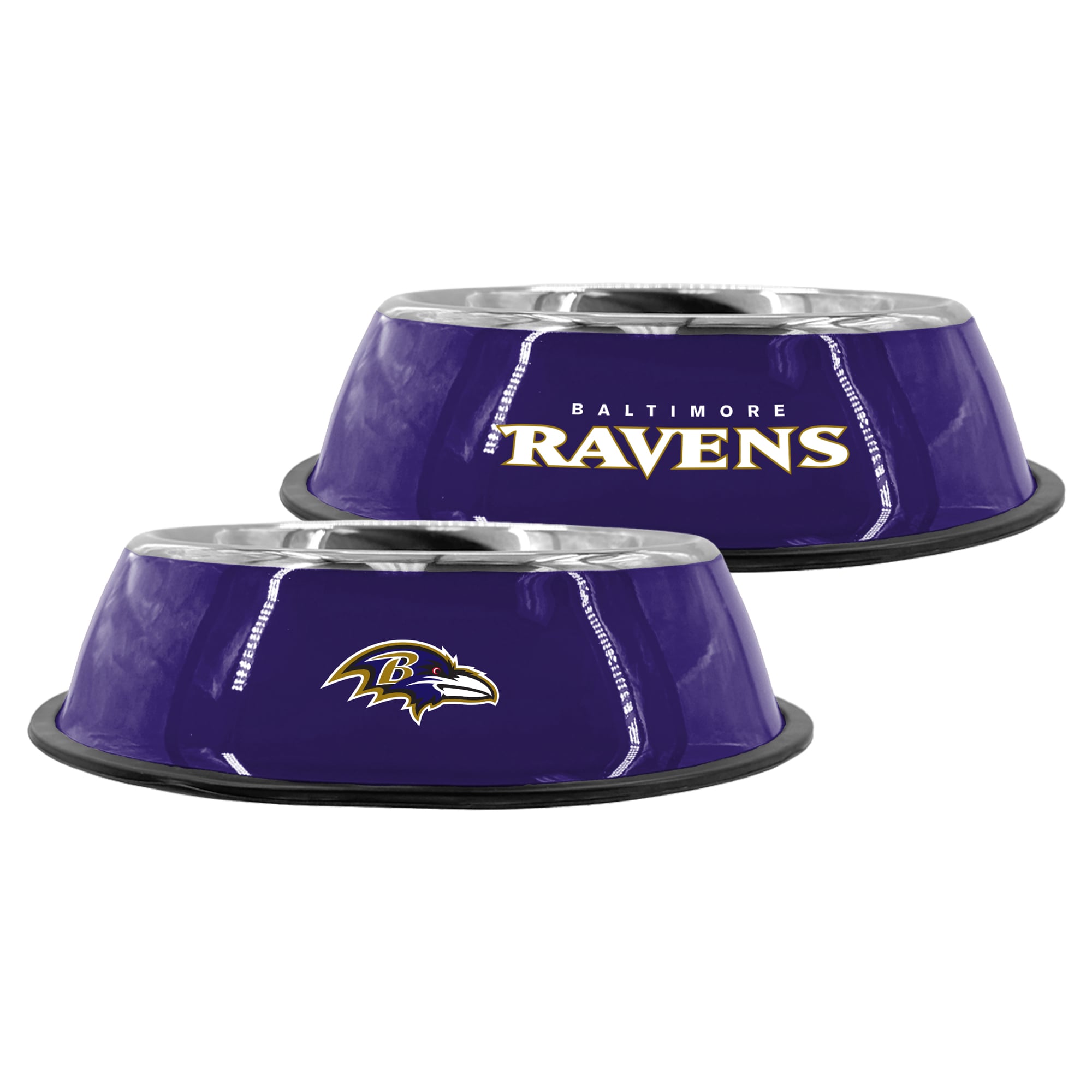 Gamelle pour animaux de compagnie The Memory Company Baltimore Ravens en acier inoxydable de 23 cm