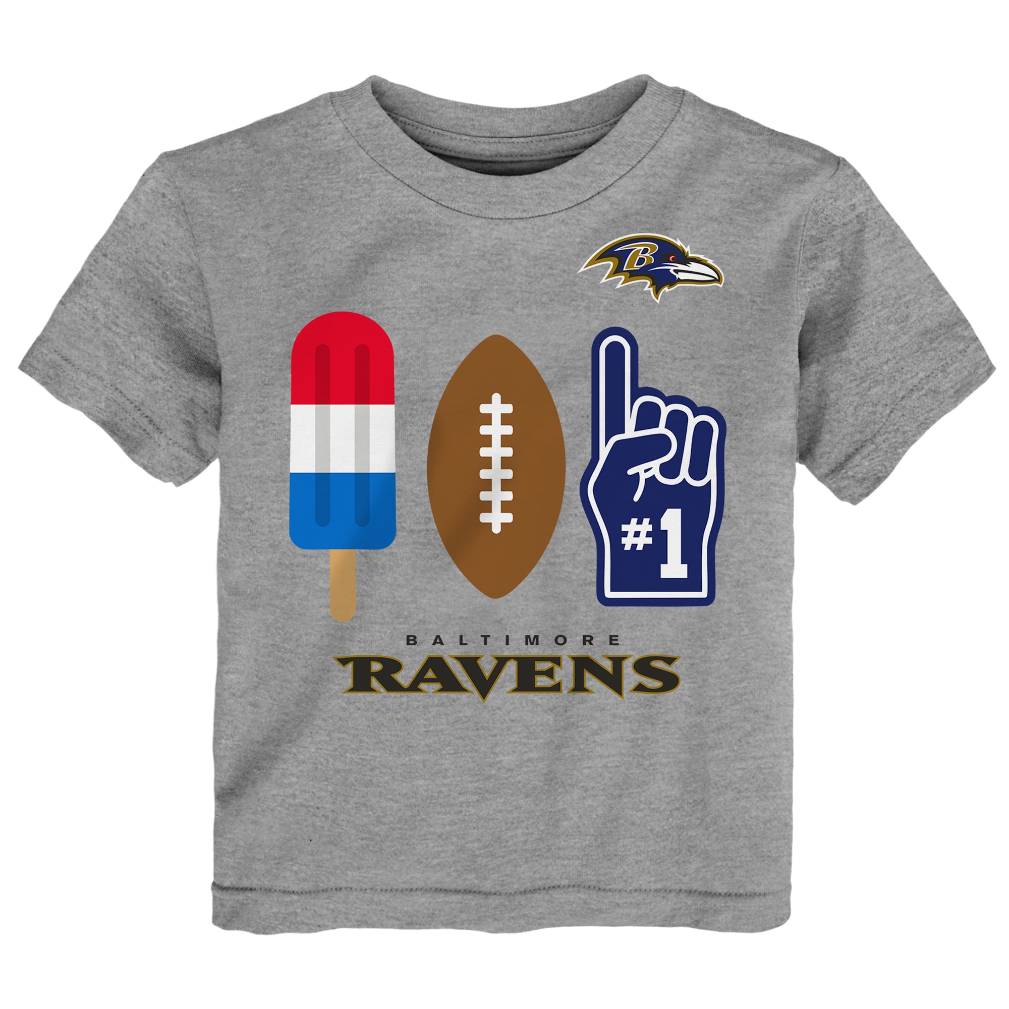 Toddler  Heather Gray Baltimore Ravens Americana Pop T-Shirt