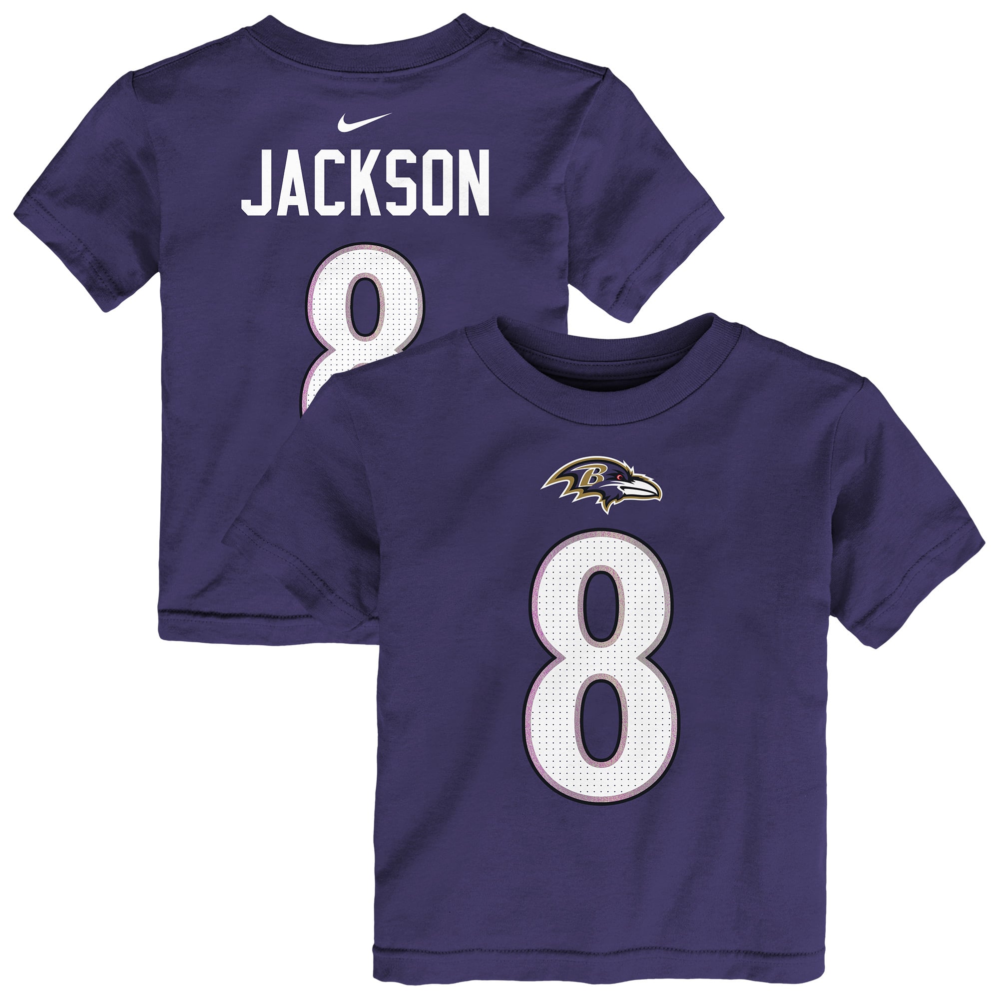 Toddler Nike Lamar Jackson Purple Baltimore Ravens Name & Number T-Shirt