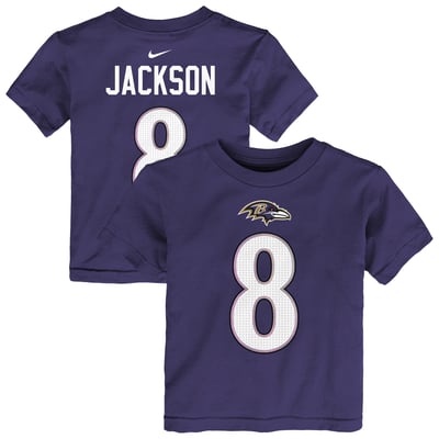 Lamar Jackson Baltimore Ravens Nike Toddler Name & Number T-Shirt - Purple
