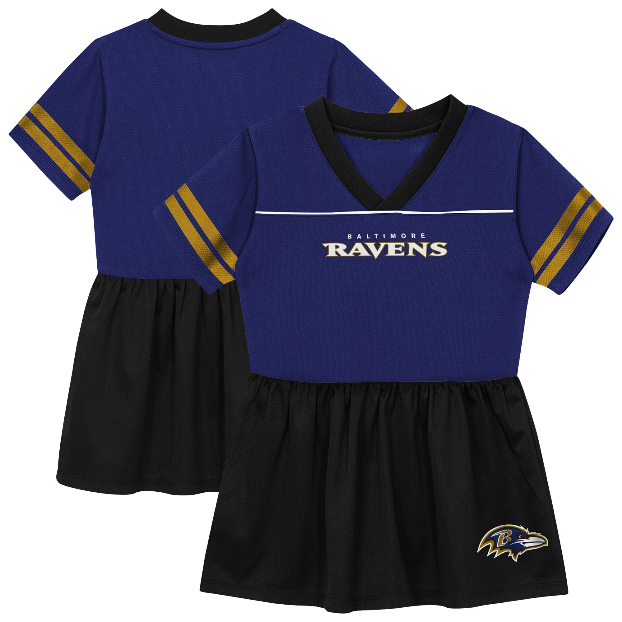 Toddler Outerstuff Purple Baltimore Ravens Stadium Lights V-Neck Fashion Football Jersey Dress