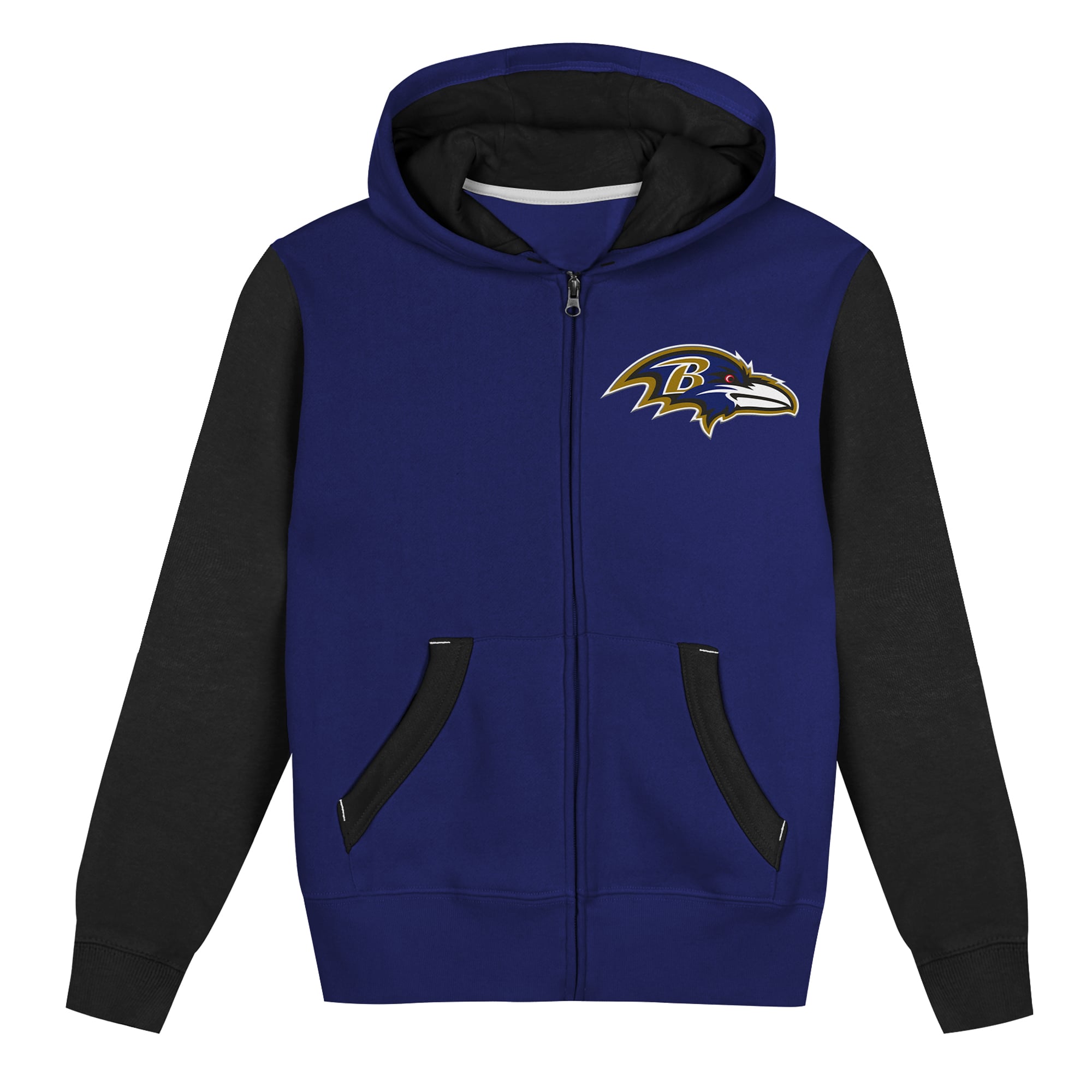 Sweat à capuche zippé Outerstuff violet/noir blocs de couleurs du stade des Ravens Baltimore pour tout-petits